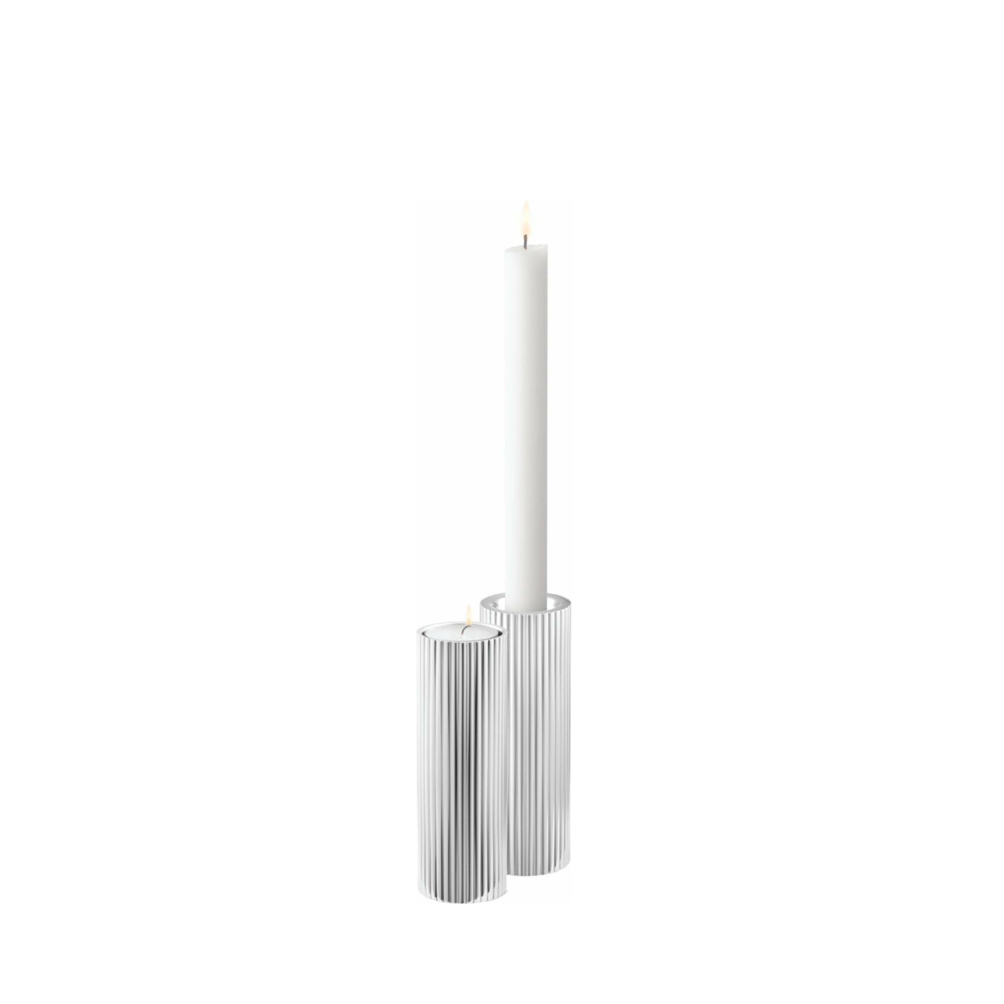 Georg Jensen Bernadotte Tealight & Candle Holder Stainless Steel, Large