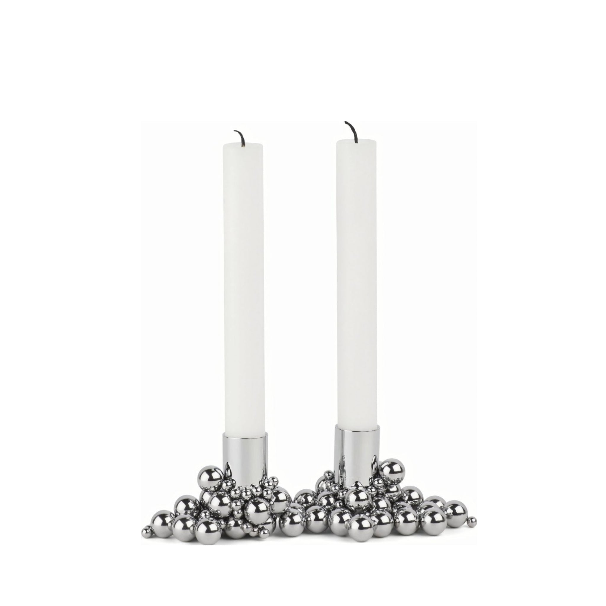 Gejst Molekyl Chrome Candle Holders 2pcs - 3.3cm Magnetic Steel Design
