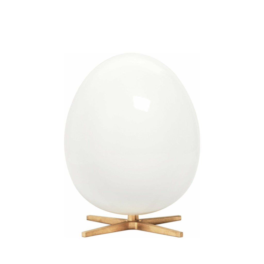 Brainchild The Egg Wooden Figure Mahogany White, Brass Base