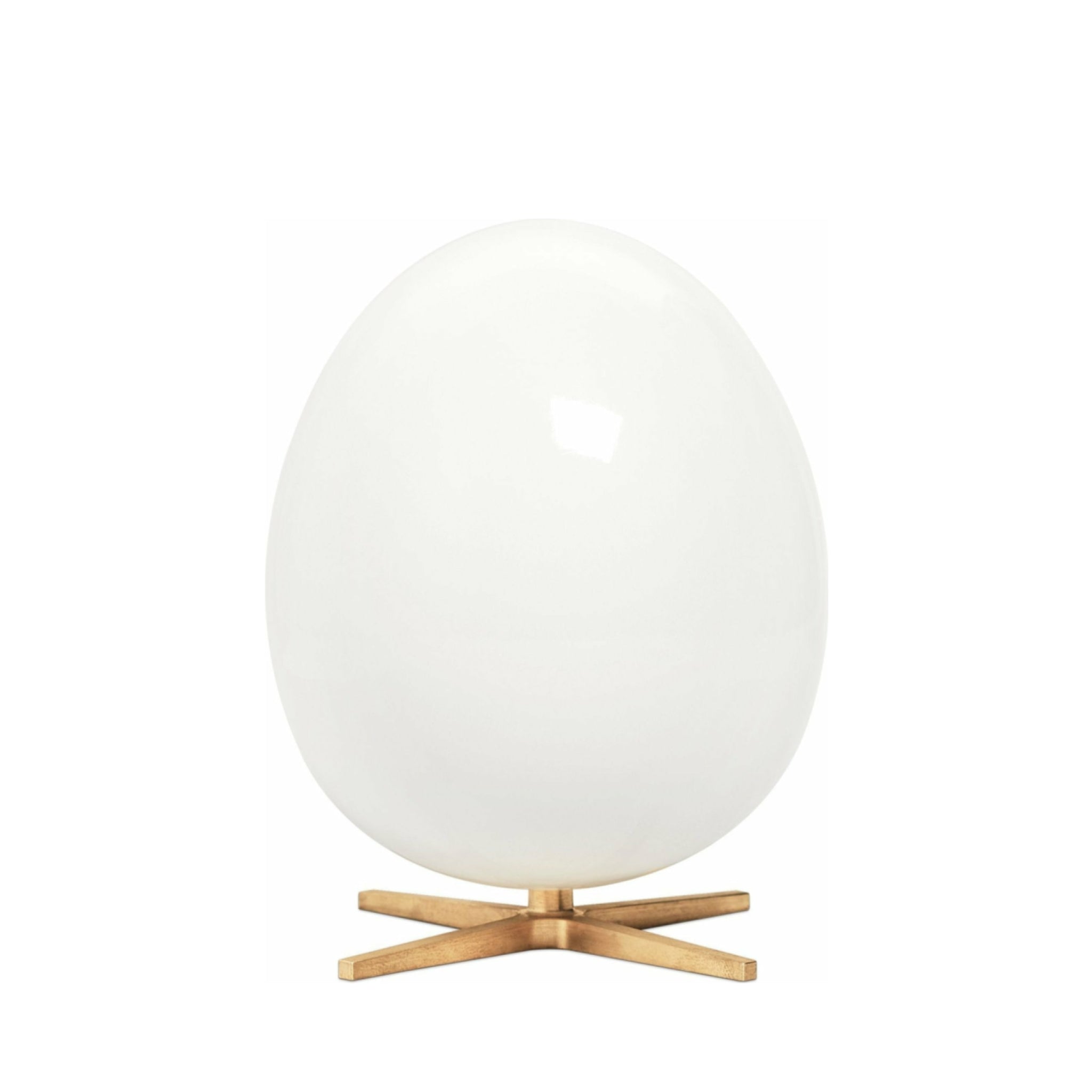 Brainchild The Egg Wooden Figure Mahogany White, Brass Base
