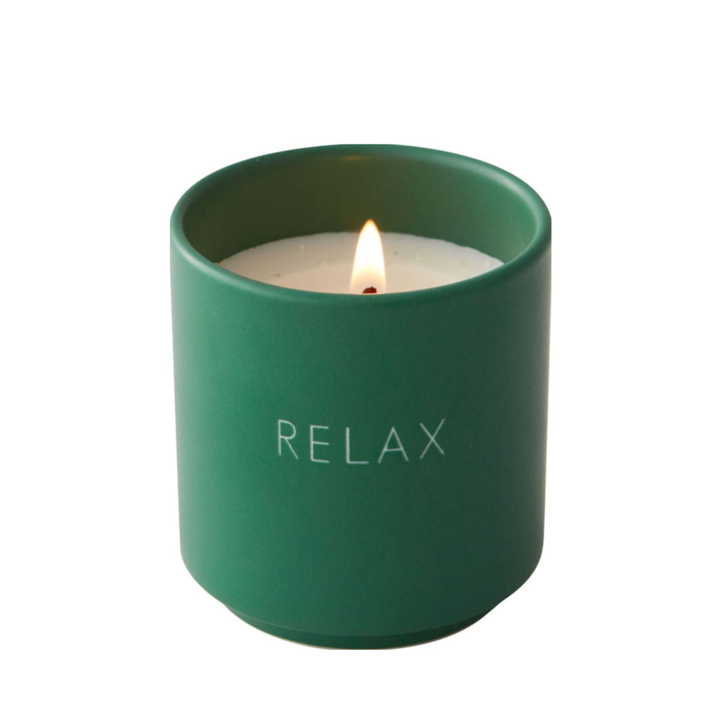 Design Letters Scented Candle Relax, Grass Green