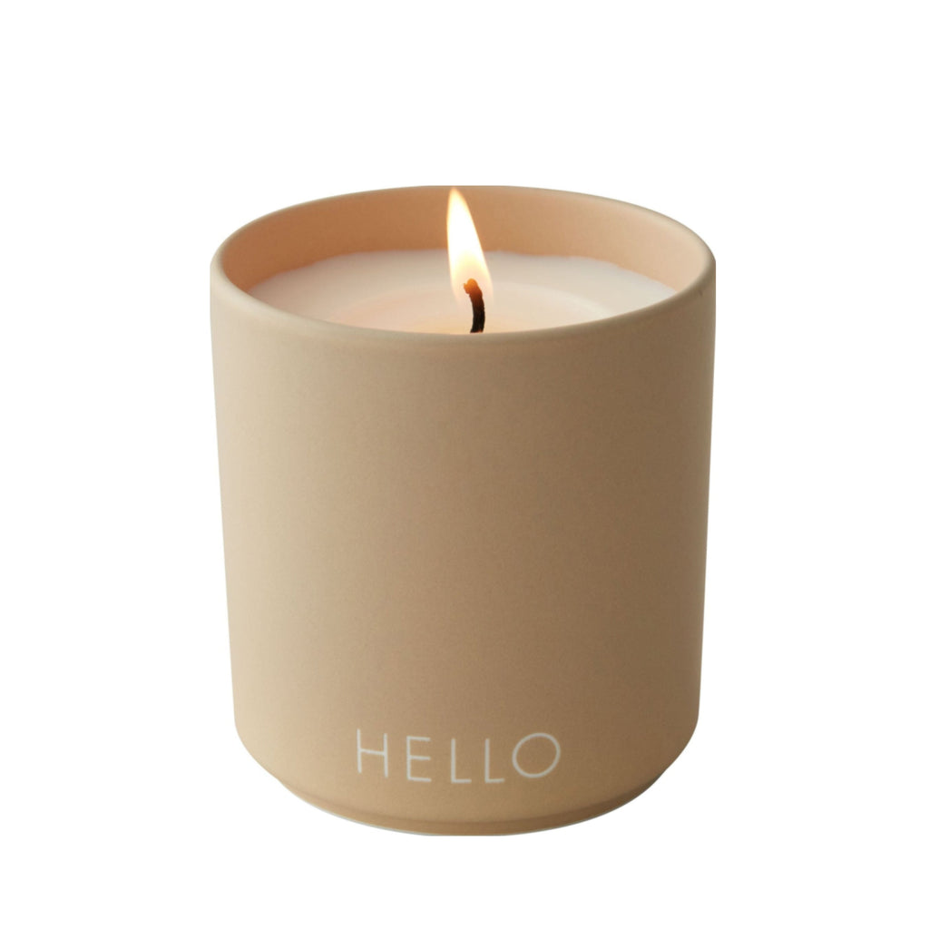 Design Letters Scented Candle Hello Large, beige
