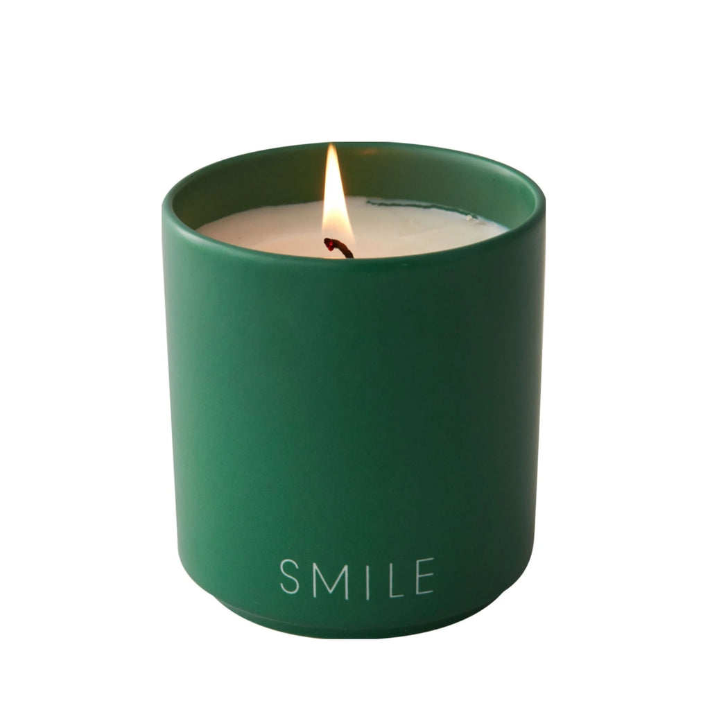 Design Letters Scented Candle Smile Large, Grass Green
