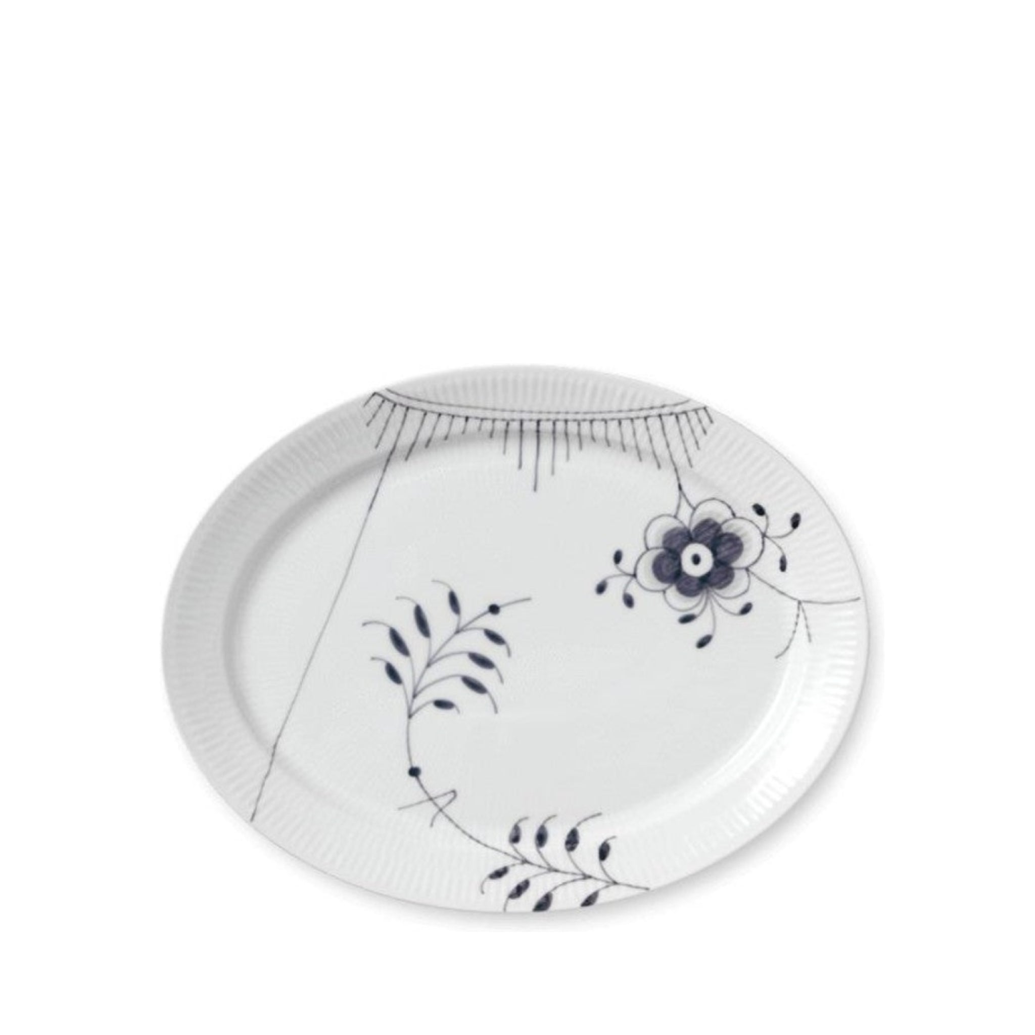 Royal Copenhagen Black Fluted Mega Plate, 34 Cm