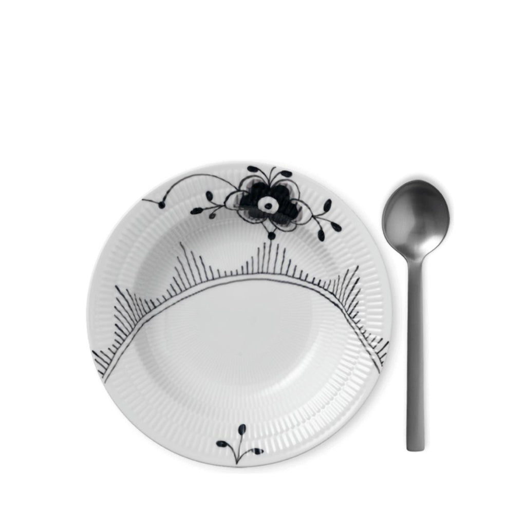 Royal Copenhagen Black Fluted Mega Deep Plate, 21 Cm