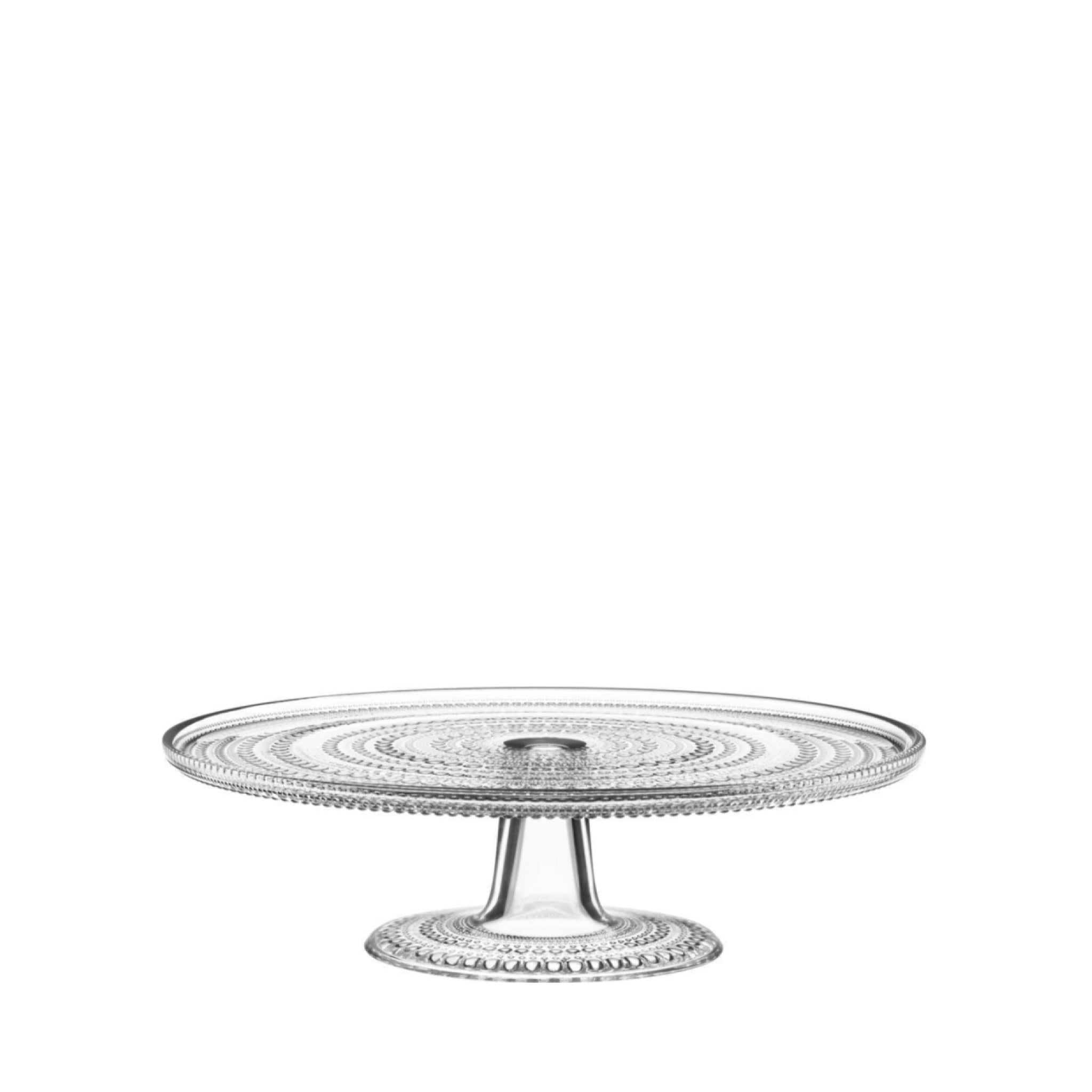 Iittala Kastehelmi cake platter w. foot clear, Ø24cm