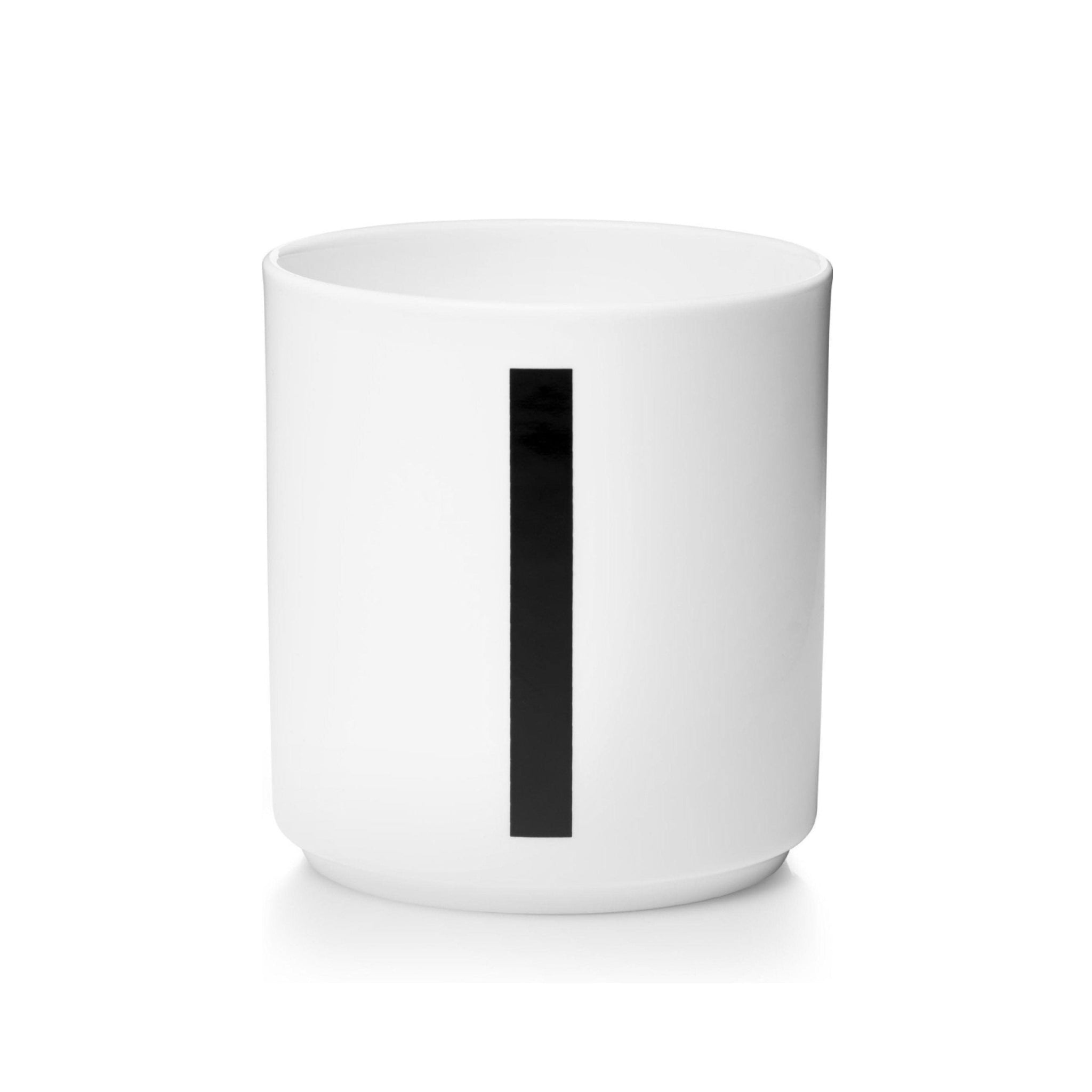 Design Letters Personal Porcelain Mug A-Z, White, I