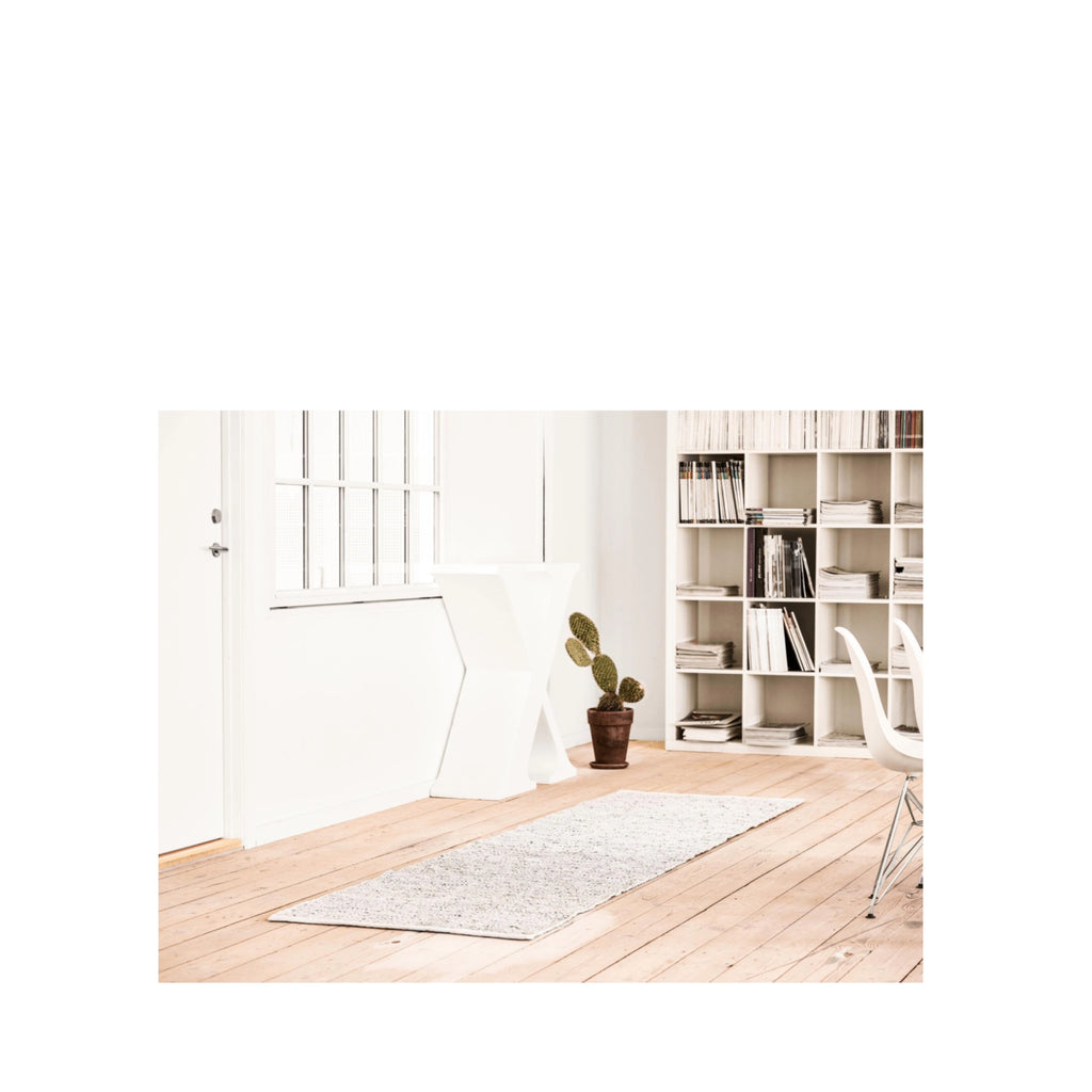 Rug Solid Leather Rug Limestone, 65 X 135 Cm