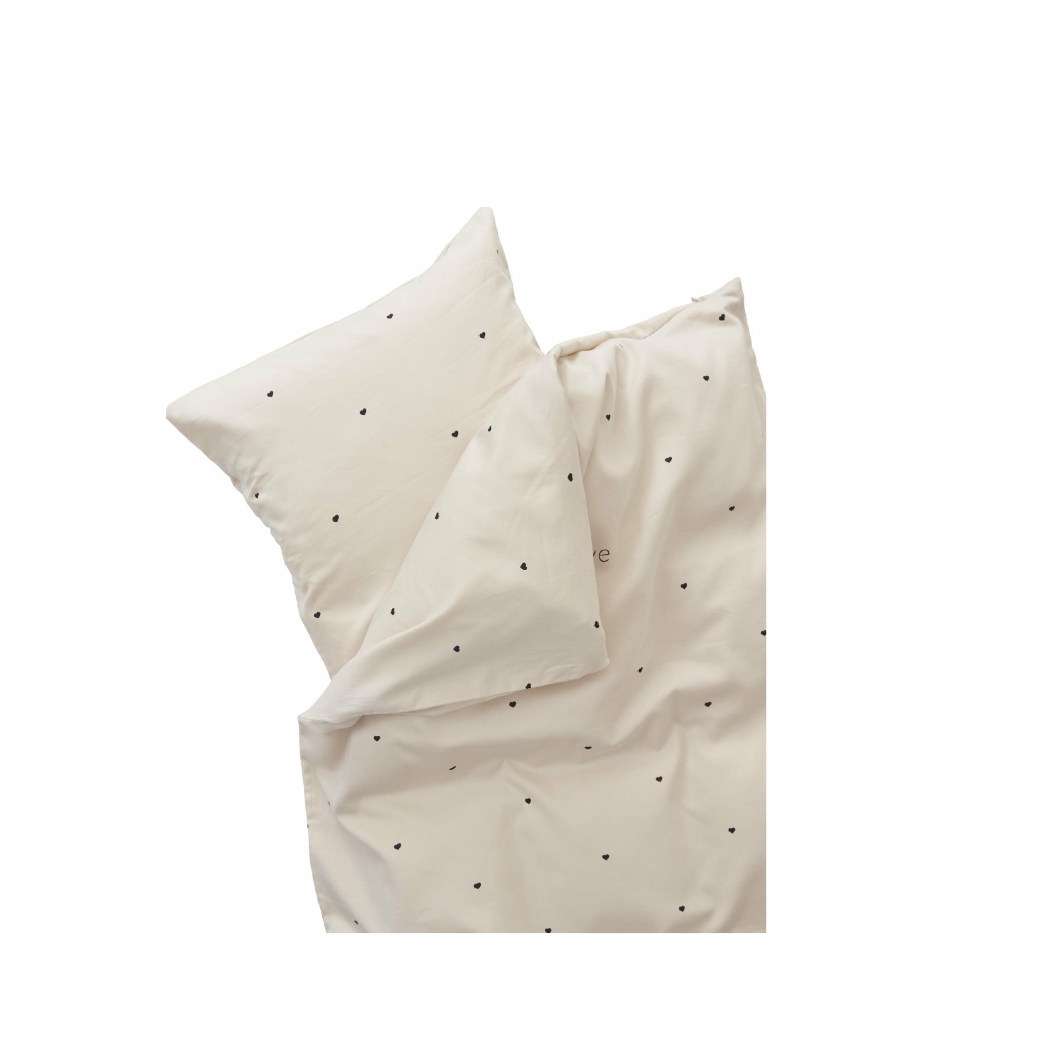 Design Letters Mini Love Baby Pillow and Duvet Covers 70x100 cm, beige