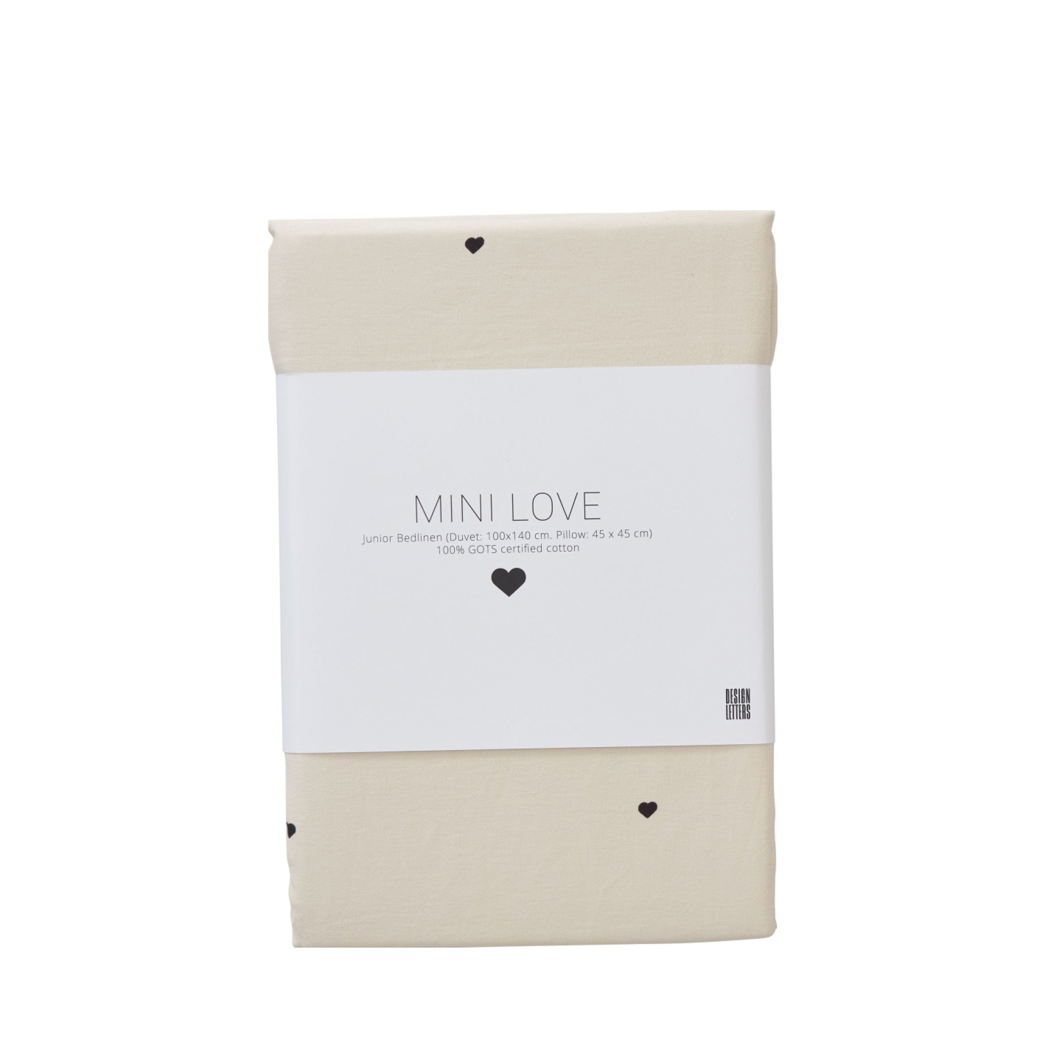 Design Letters Mini Love Junior Pillowcases and Duvet Covers 100x140 cm, beige