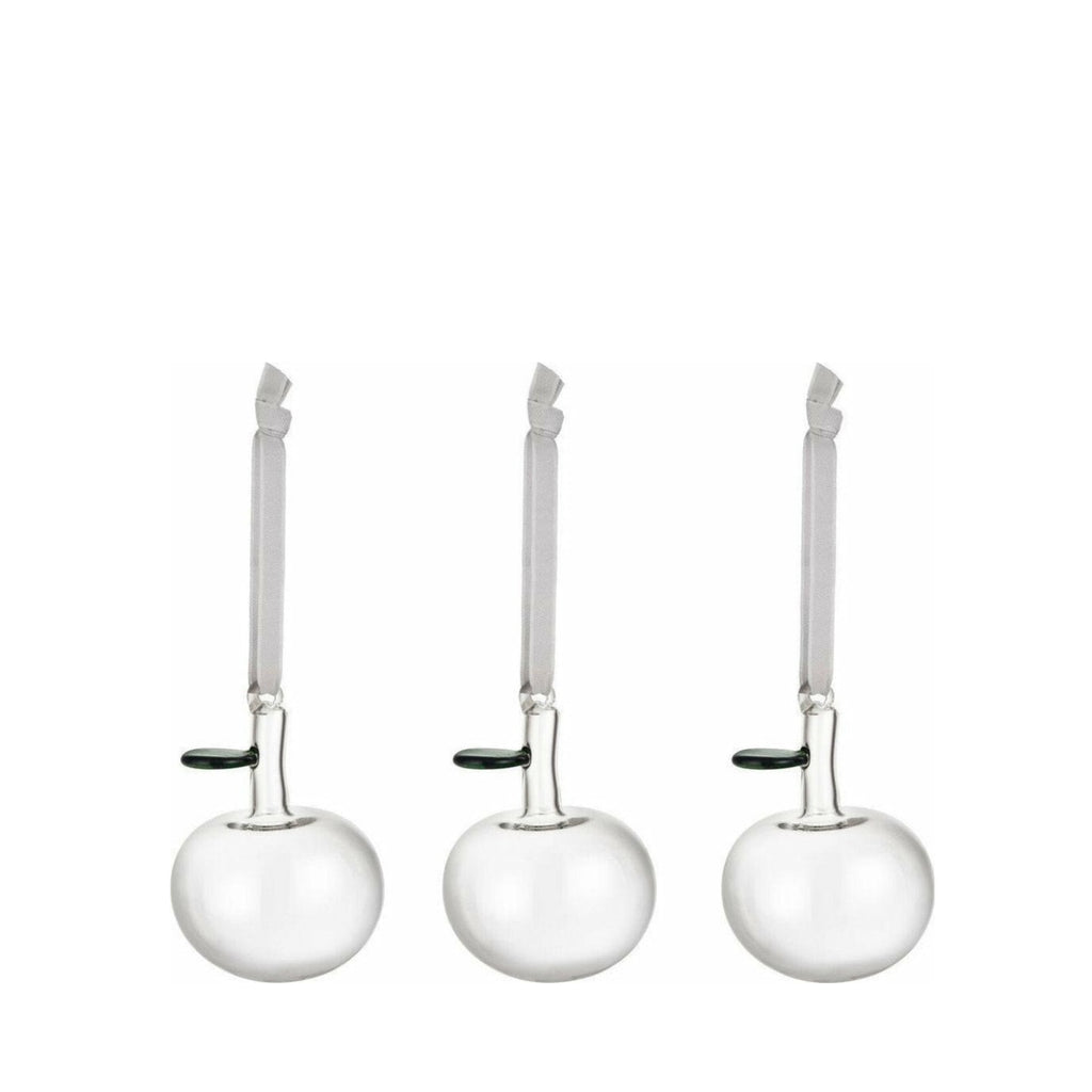 Iittala Decorations Glass Apples Set of 3, Clear