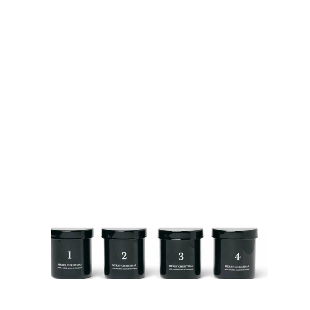 Ferm Living Scented Advent Scented Candles Set Of 4, Black