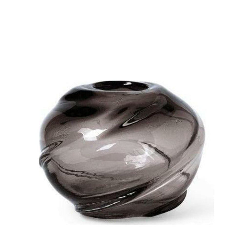 Ferm Living Water Swirl Vase Round 21x16 Cm, Smoked Grey
