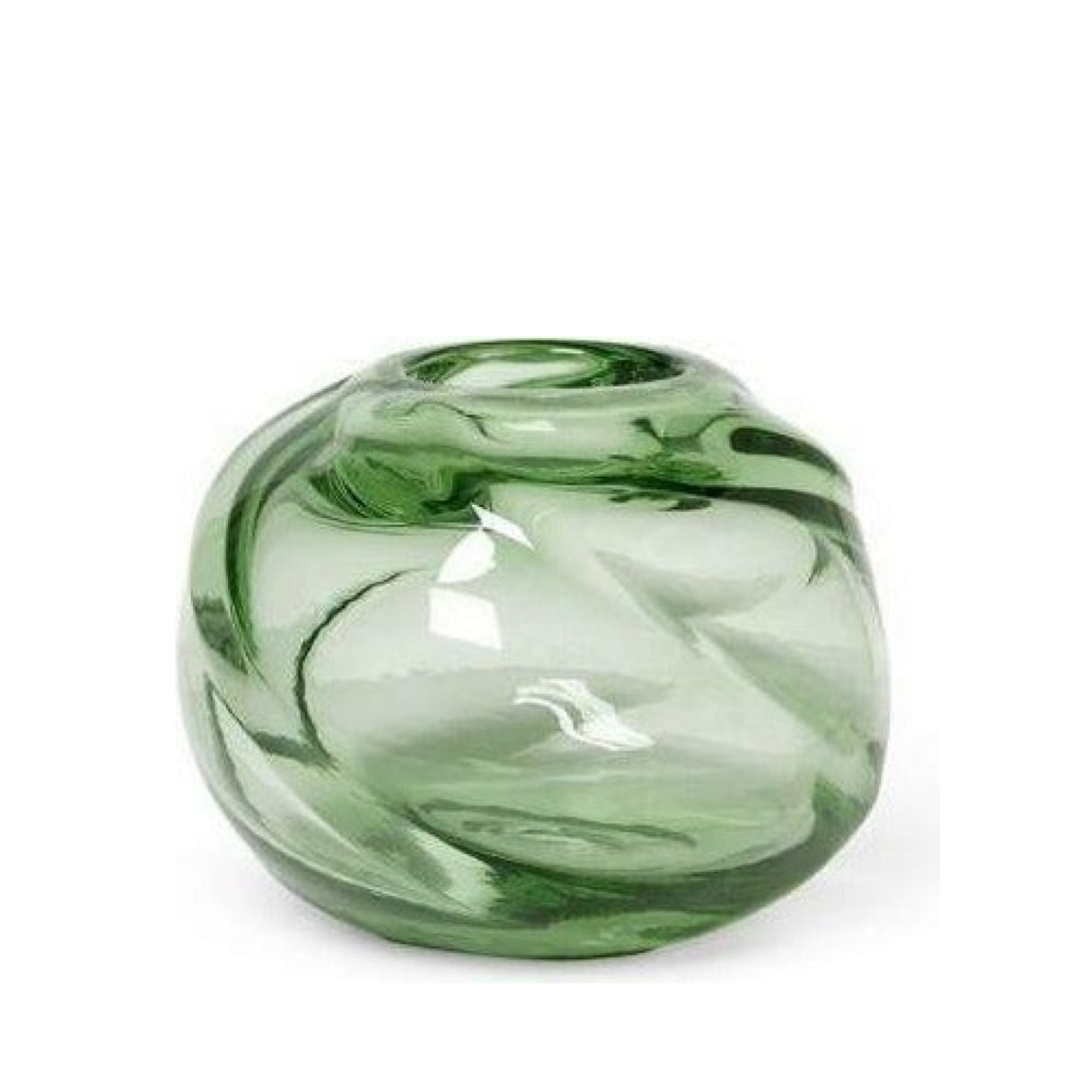 Ferm Living Water Swirl Vase Round Recycled, 16 Cm