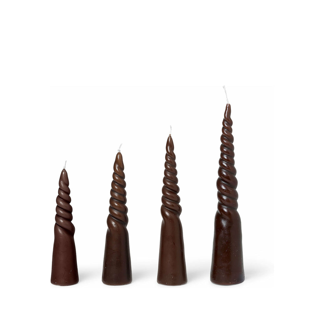 Ferm Living Twisted Candles Set Of 4, Brown