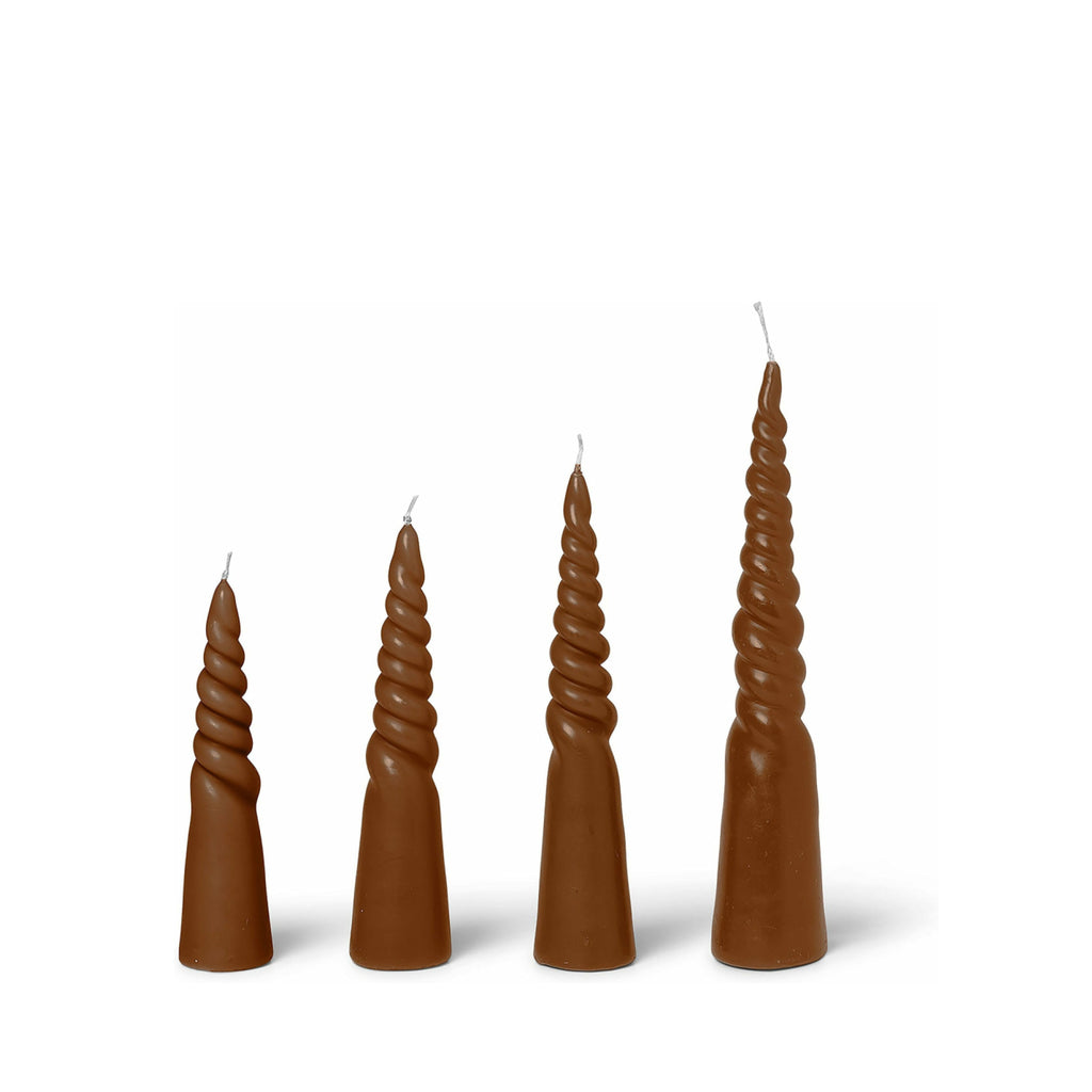 Ferm Living Twisted Candles Set Of 4, Amber