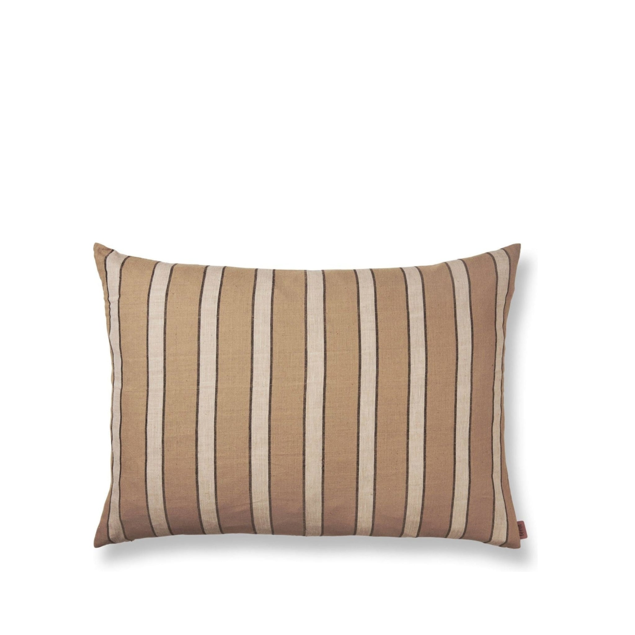 Ferm Living Brown Cotton Cushion Large, Lines