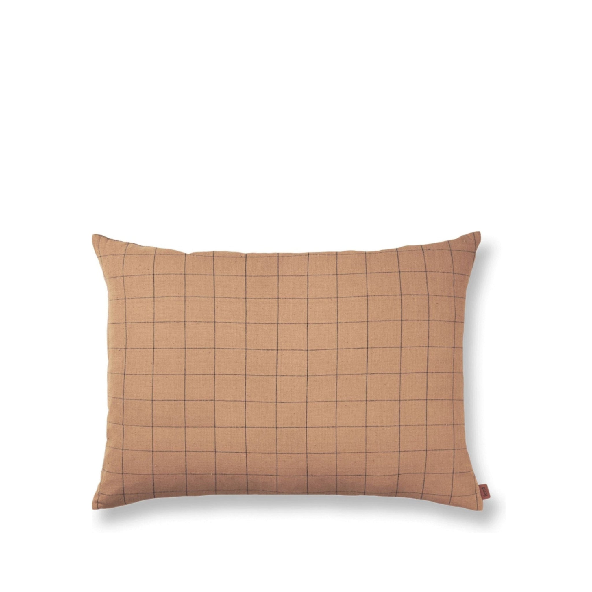 Ferm Living Brown Cotton Cushion Large, Grid