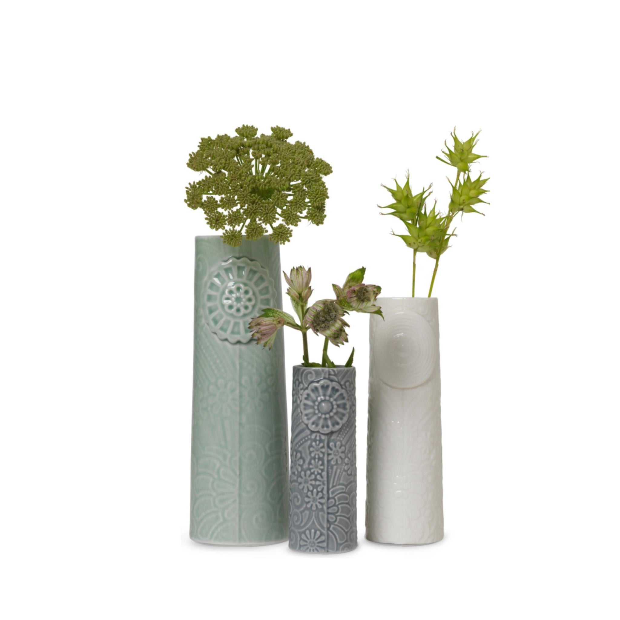 Dottir Pipanella Lines Vase Oval Petrol, 18,1cm