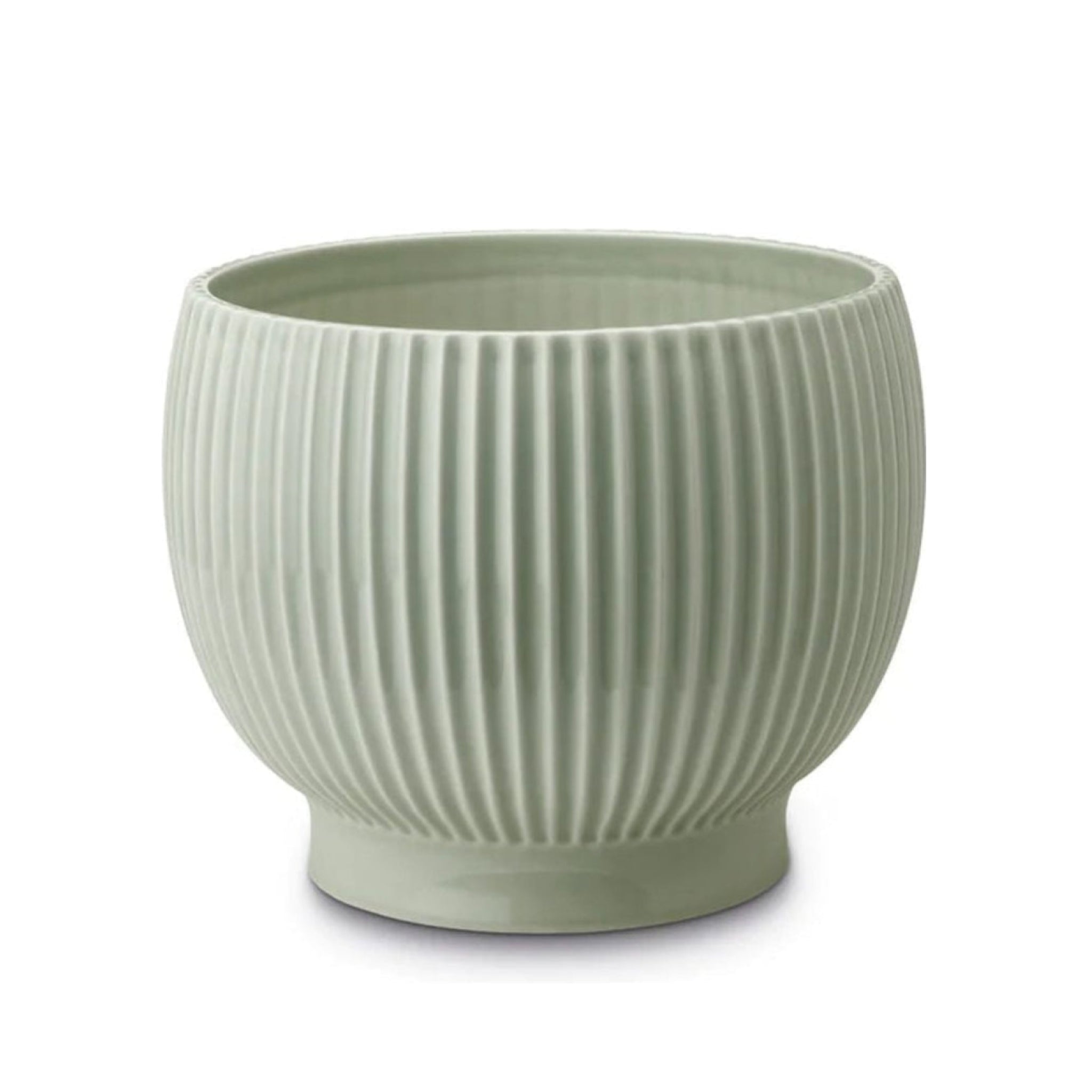 Knabstrup Keramik flowerpot with wheels Ø 16.5 cm, mint green