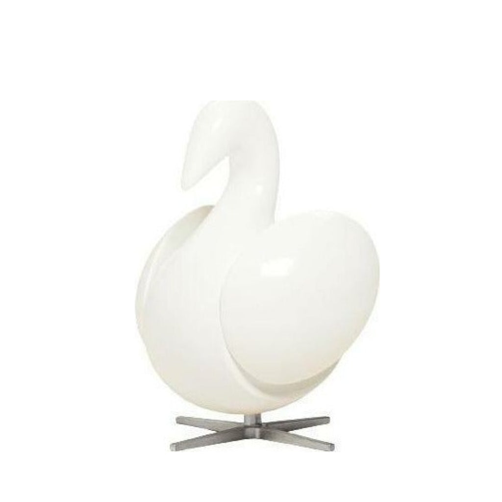 Brainchild of the swan wooden figure mahogany white, steel base