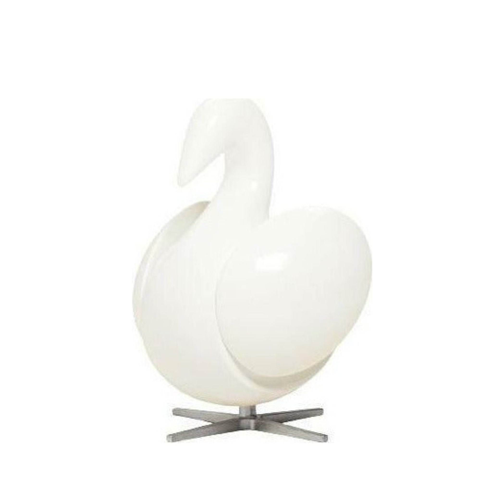 Brainchild of the swan wooden figure mahogany white, steel base