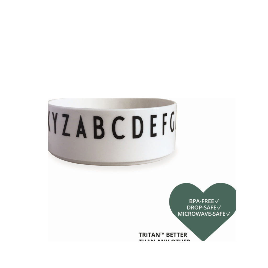 Design Letters Eat & Learn Round Bowl Tritan, White