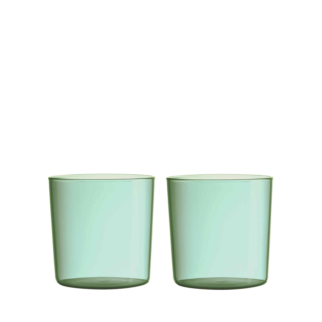 Design Letters Kids Colored Eco Drinking Glass Set of 2, Green