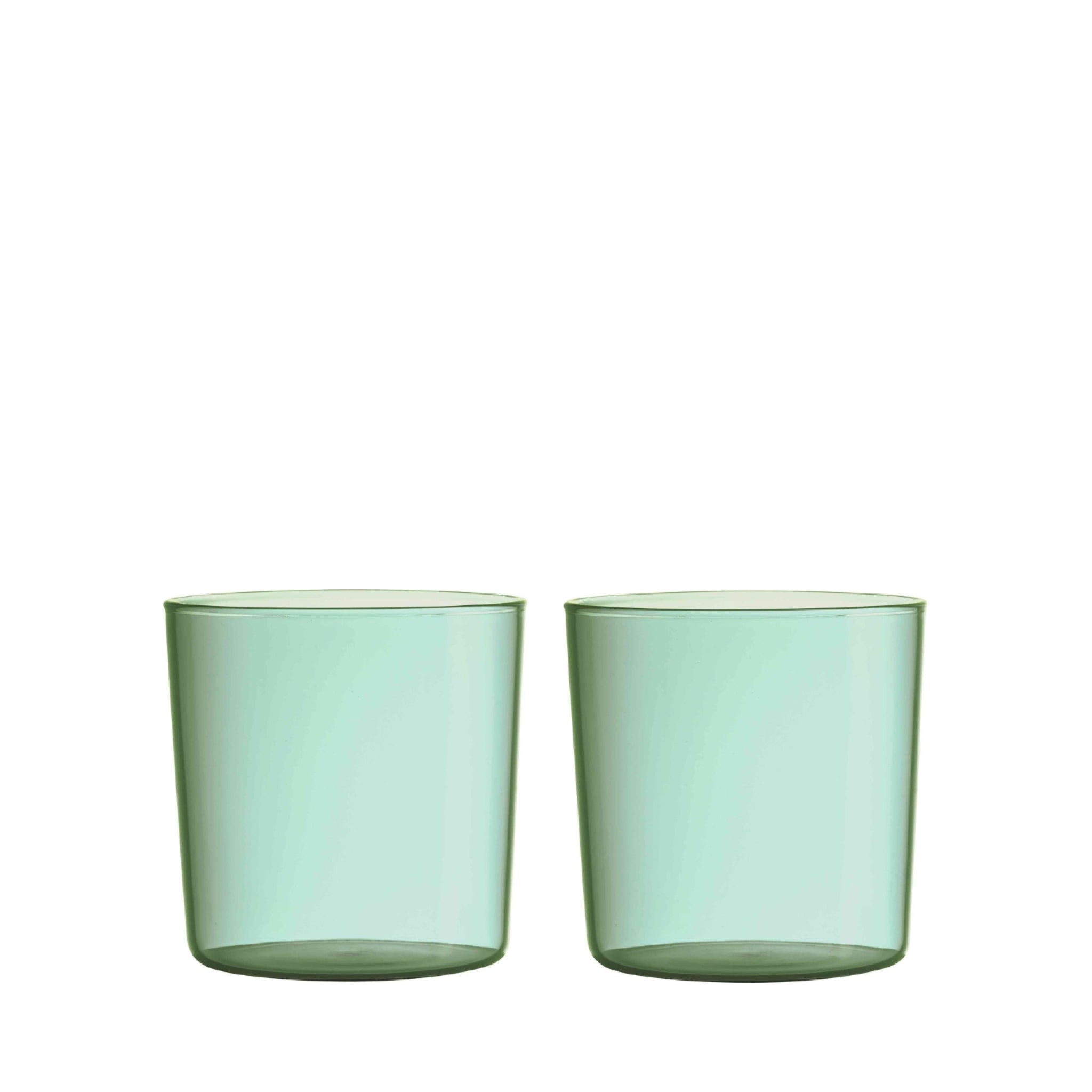 Design Letters Kids Colored Eco Drinking Glass Set of 2, Green