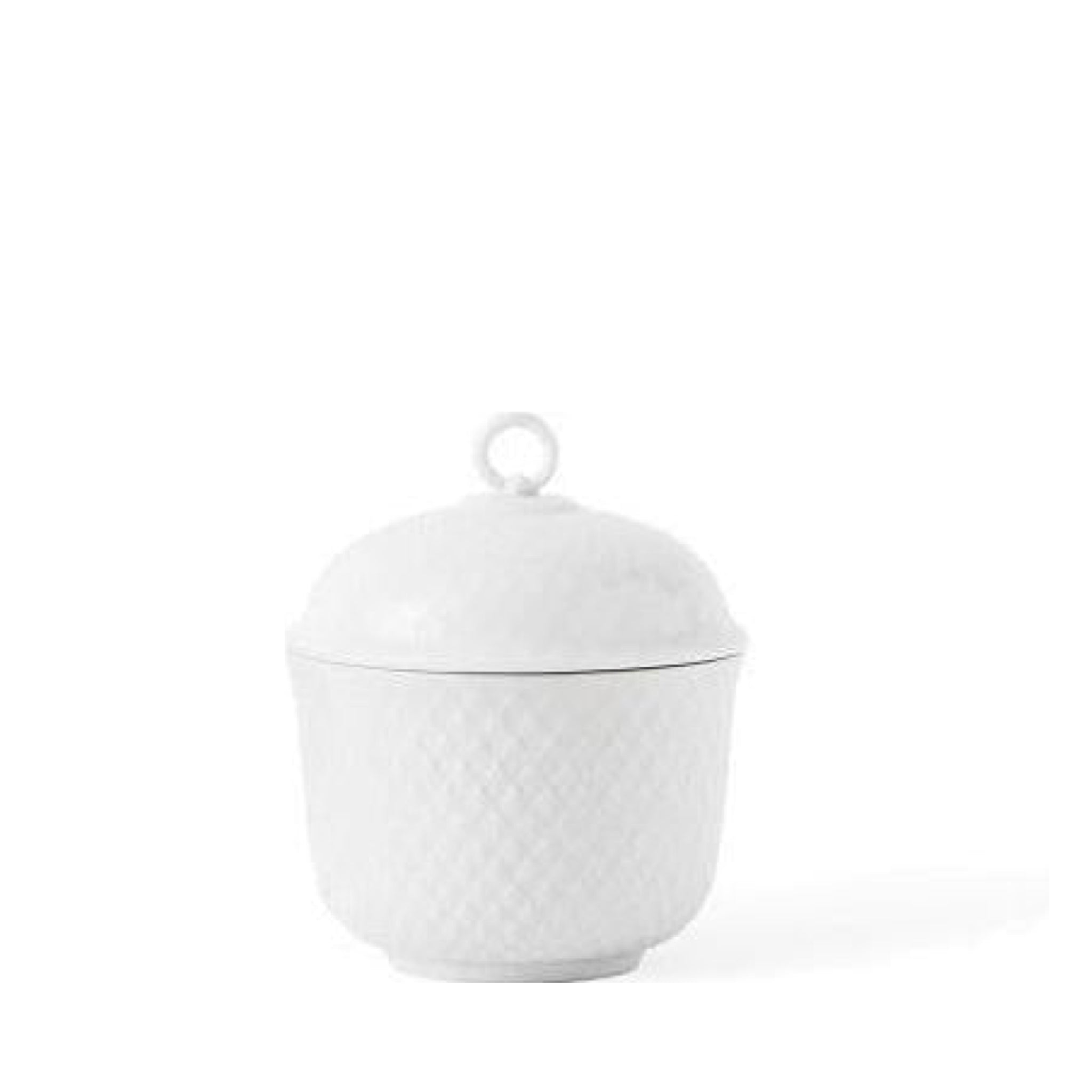 Lyngby Rhombe sugar bowl white, 8,5cm