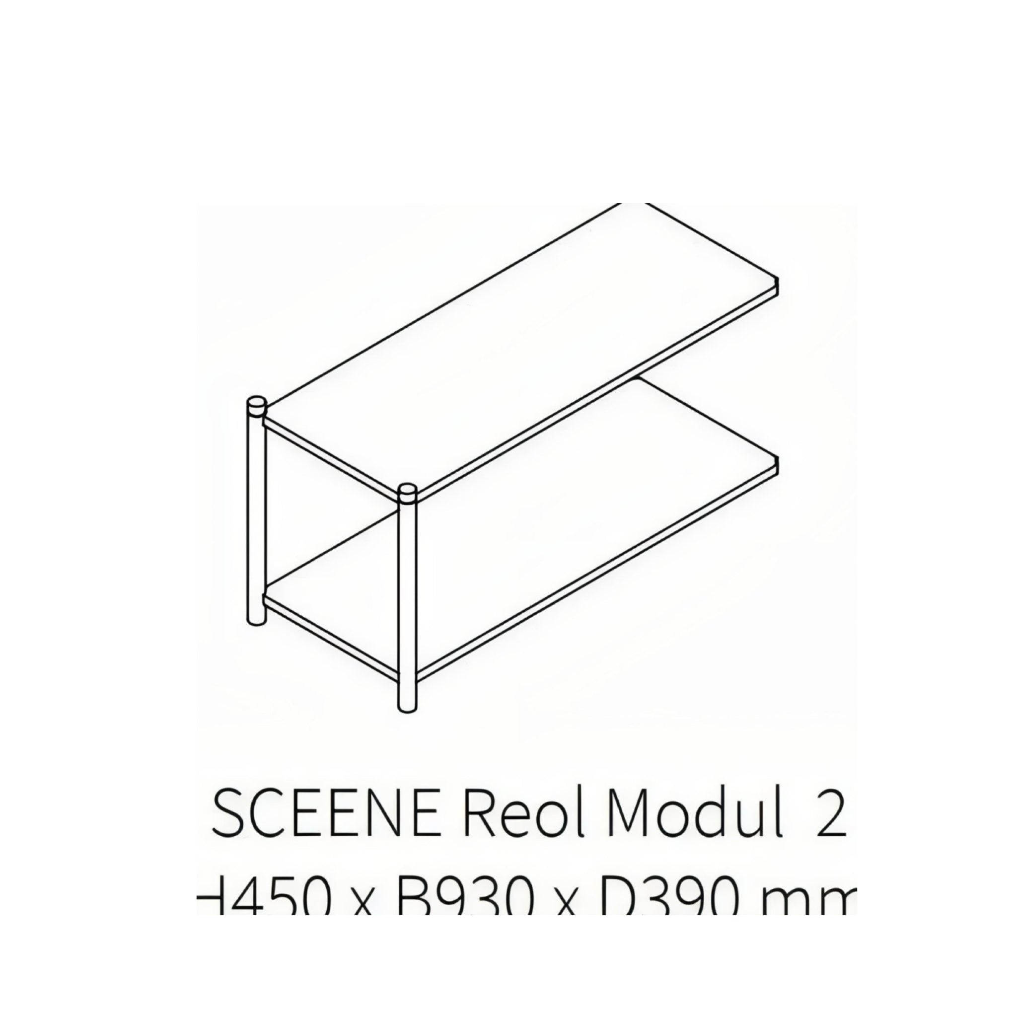 Gejst Sceene Reol Module 2 Light Oak — 450x930x390mm Modular Shelf Unit