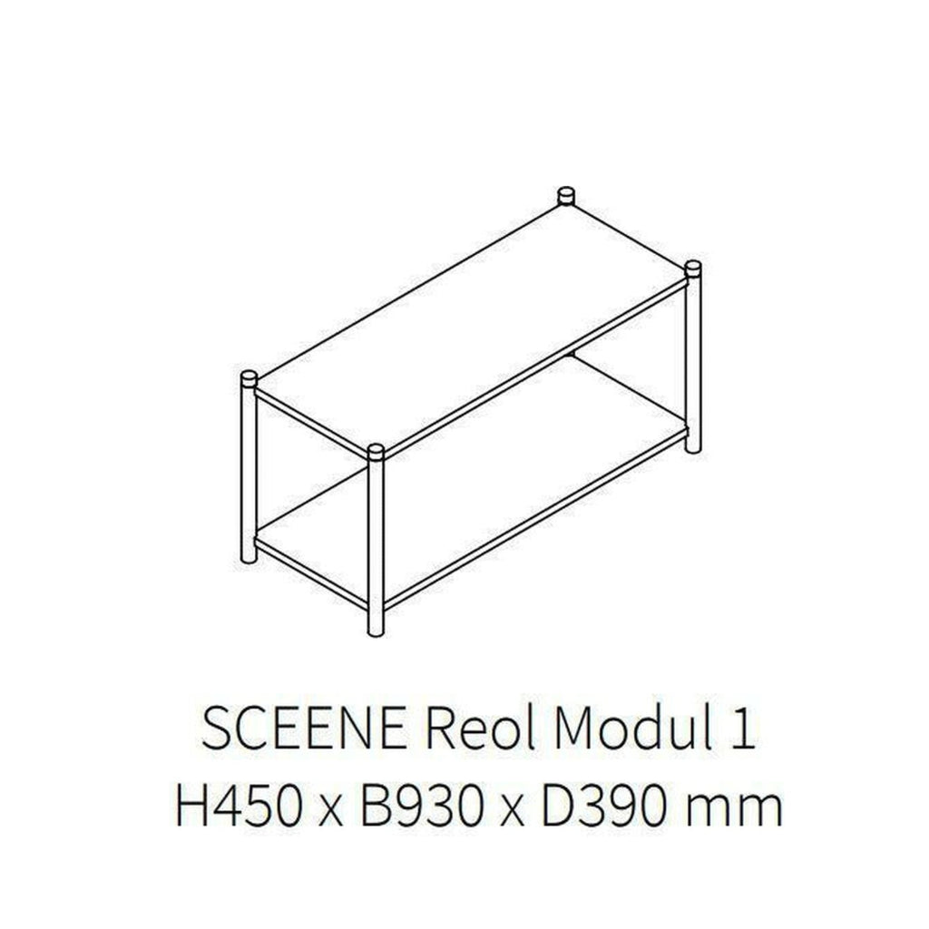 Gejst Sceene Reol Module 1 – Black Oak Shelving Unit 45x93x39 Cm