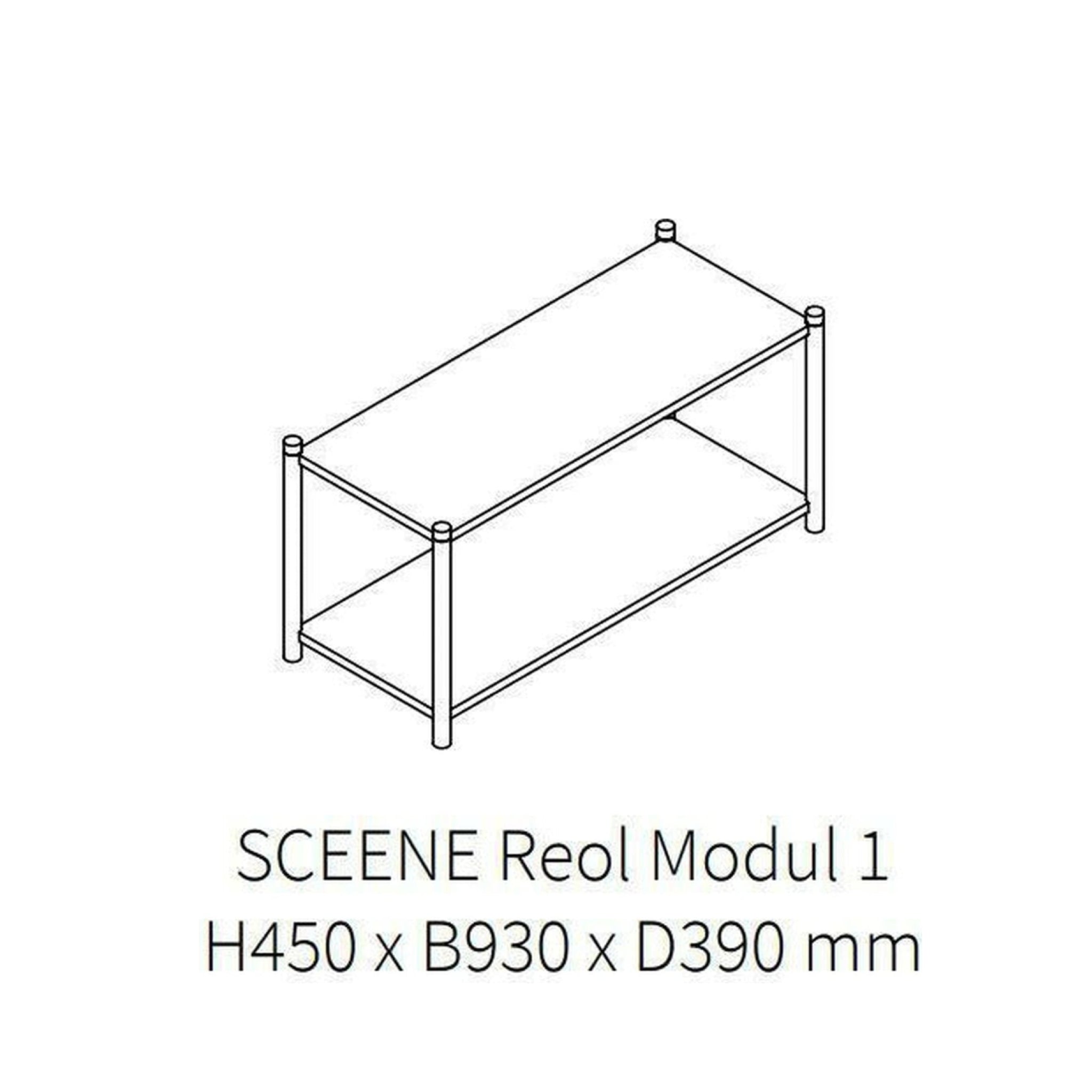 Gejst Sceene Reol Module 1 – Black Oak Shelving Unit 45x93x39 Cm