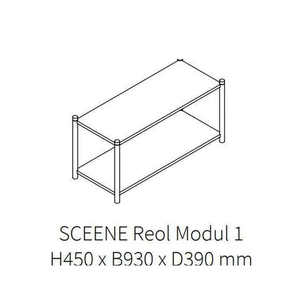 Gejst Sceene Reol Module 1 – Black Oak Shelving Unit 45x93x39 Cm