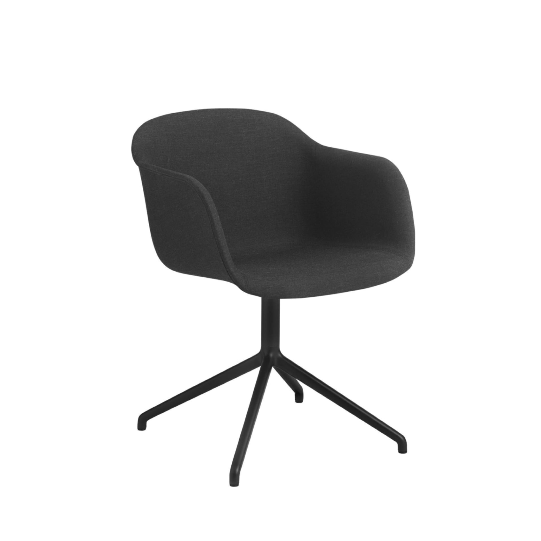 Muuto Fiber Armchair Swivel Base, Fabric Seat, Black
