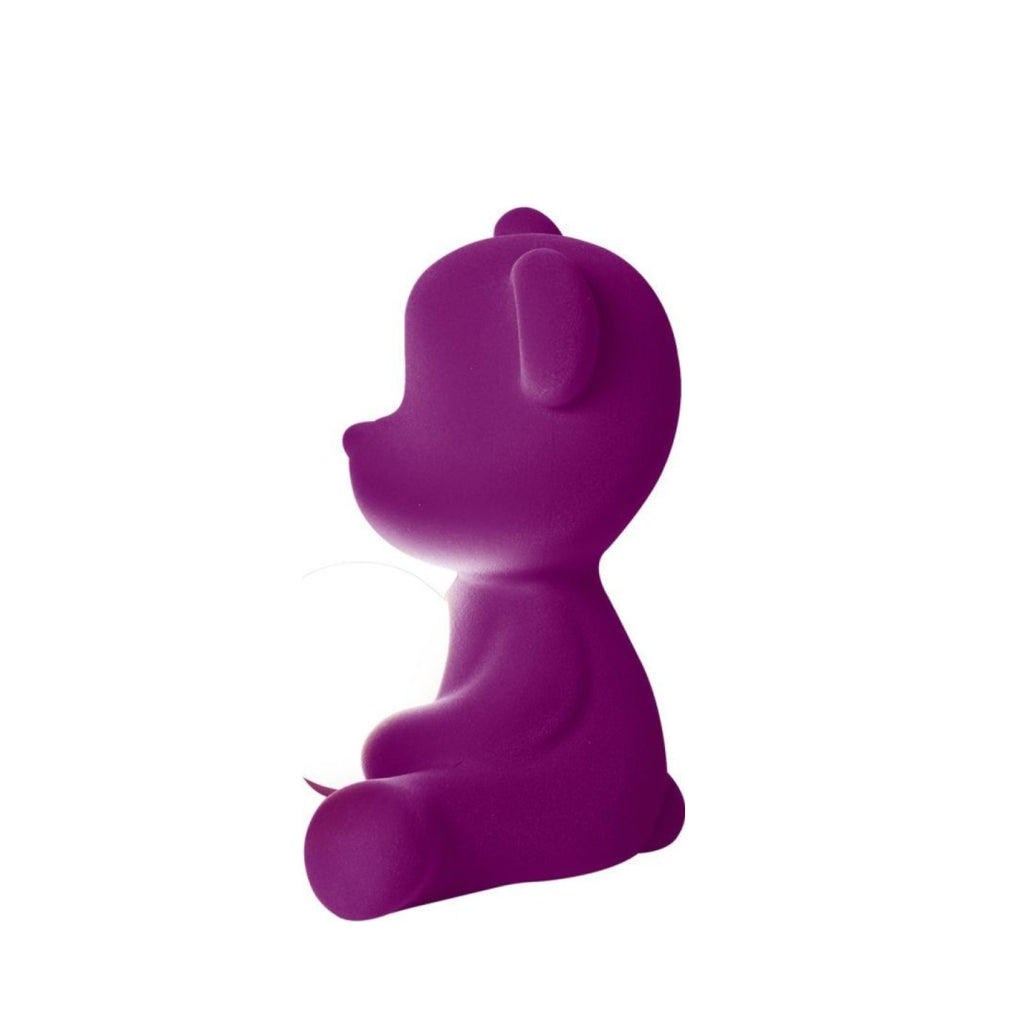 Qeeboo Teddy Girl LED Table Lamp - Rechargeable Velvet Finish in Purple