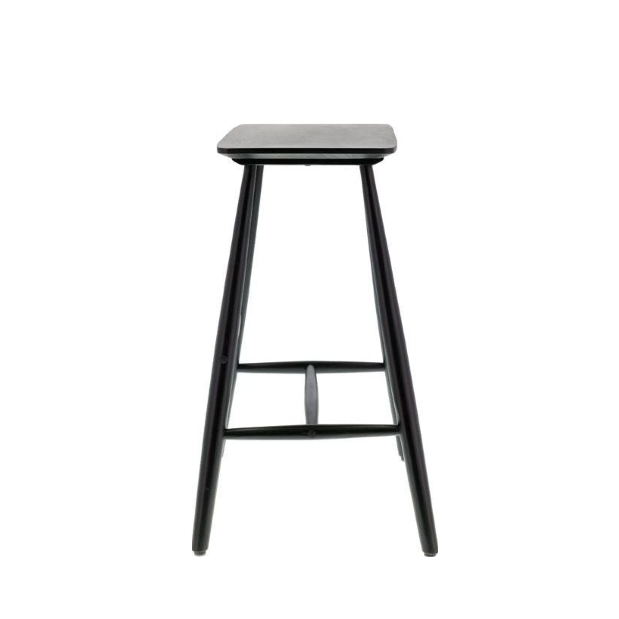 Villa Collection Raffia High Stool, Black