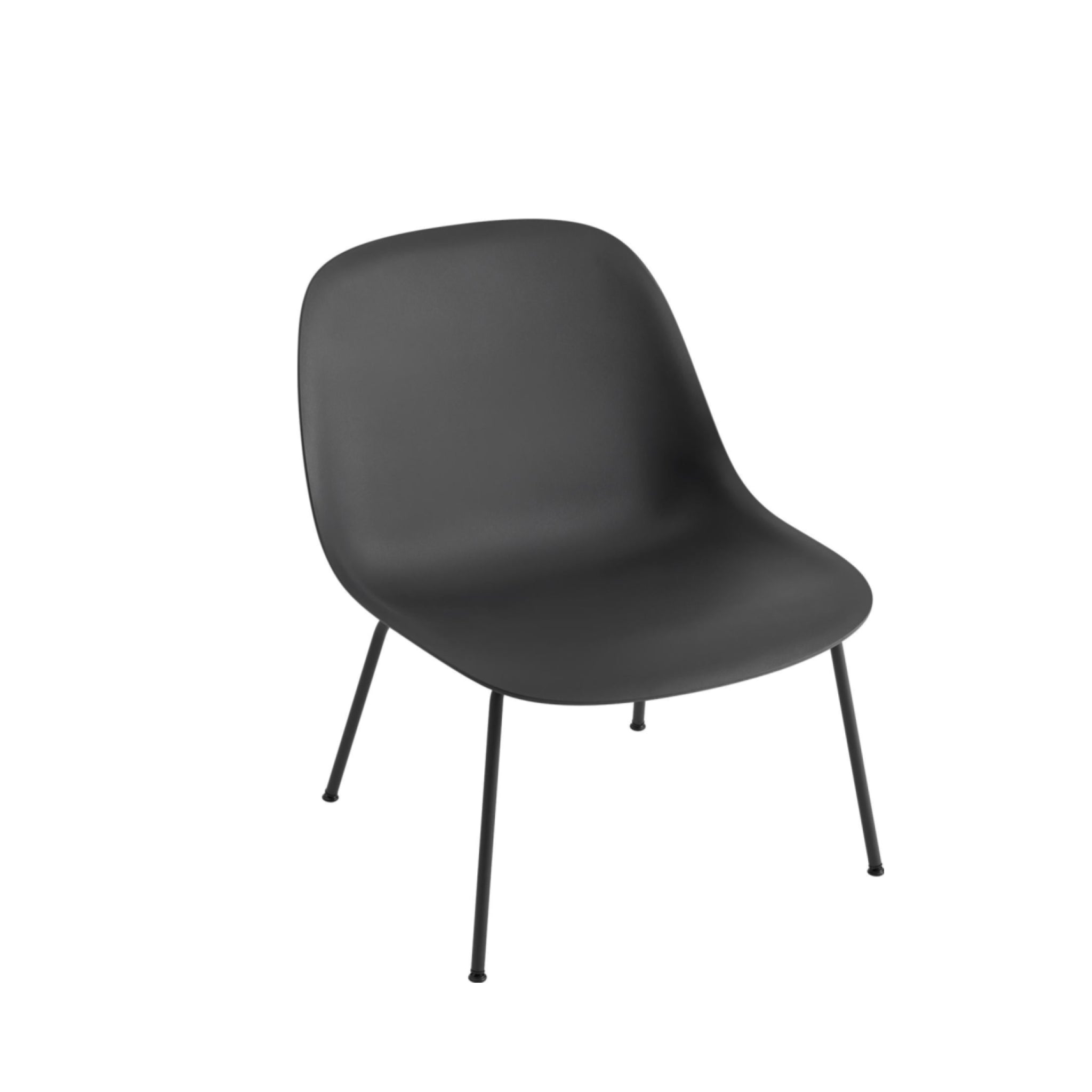 Muuto Fiber Lounge Chair Tube Base, Fiber Seat, Black