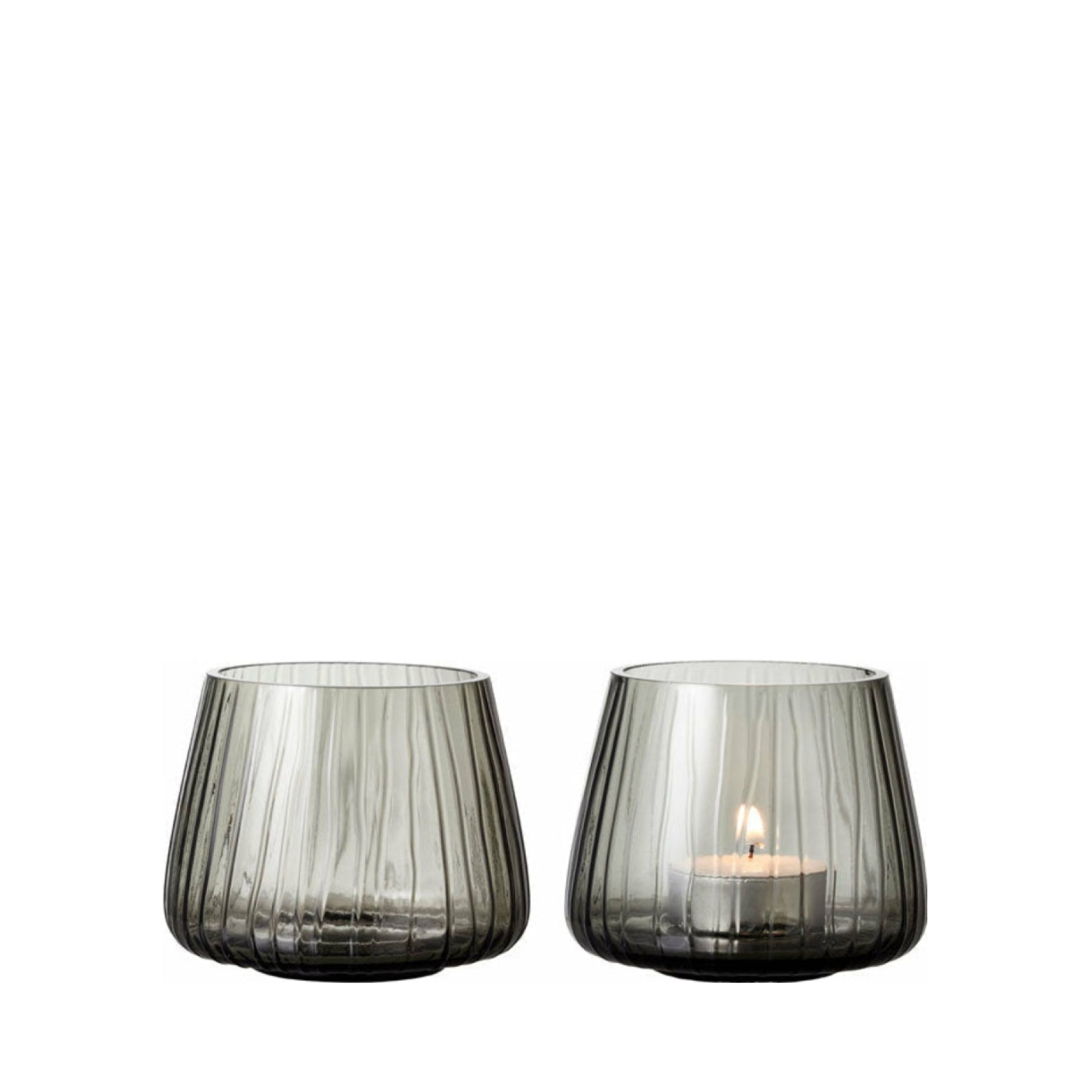 BITZ Kusintha tealight holder 2 pcs. H 7,5 cm, Smoke