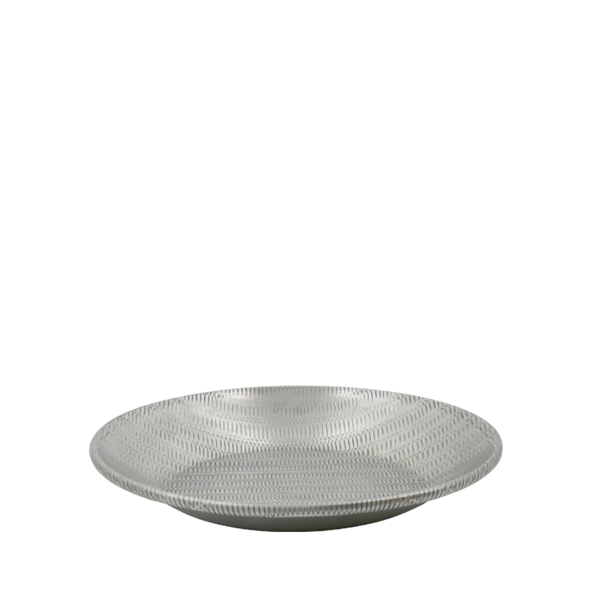 Meraki Malva Round Tray, Antique Silver