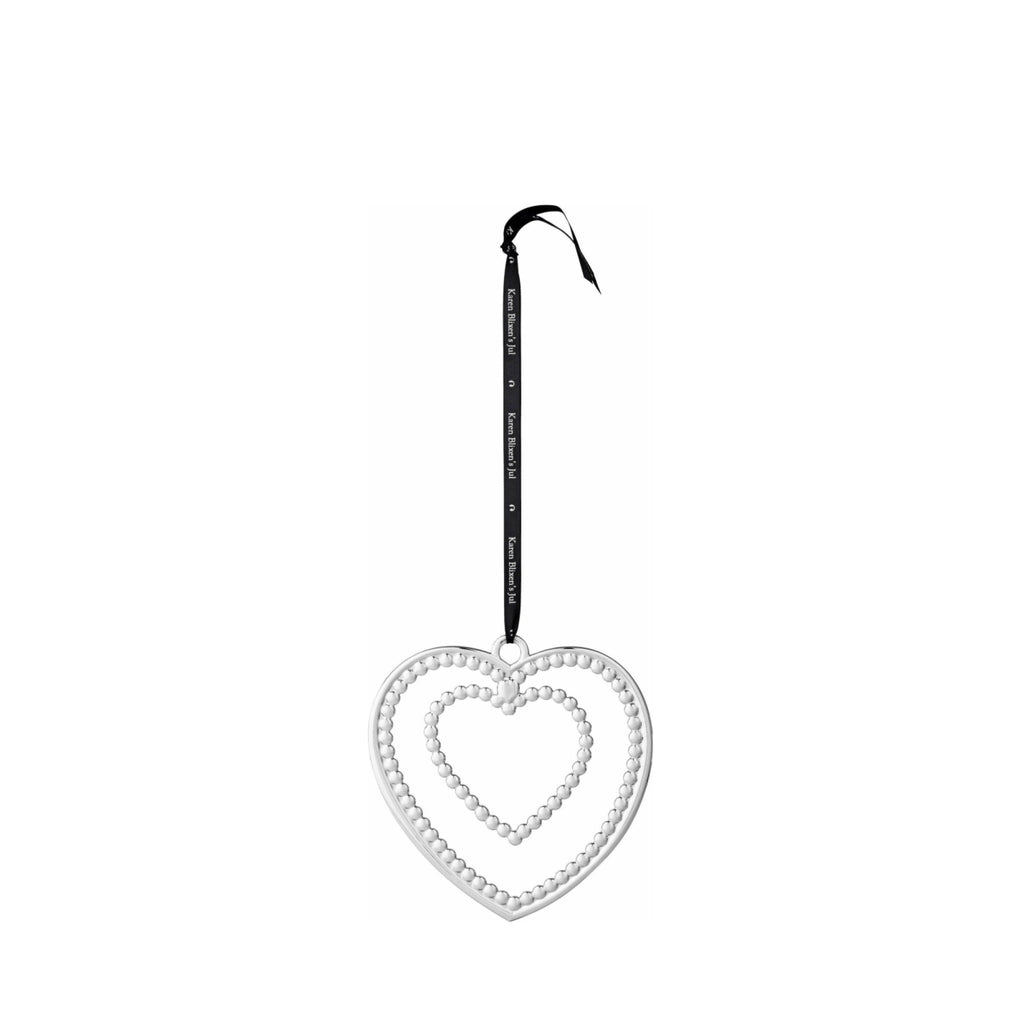 Rosendahl Karen Blixen Large Christmas Heart H 12cm, Silver Plated
