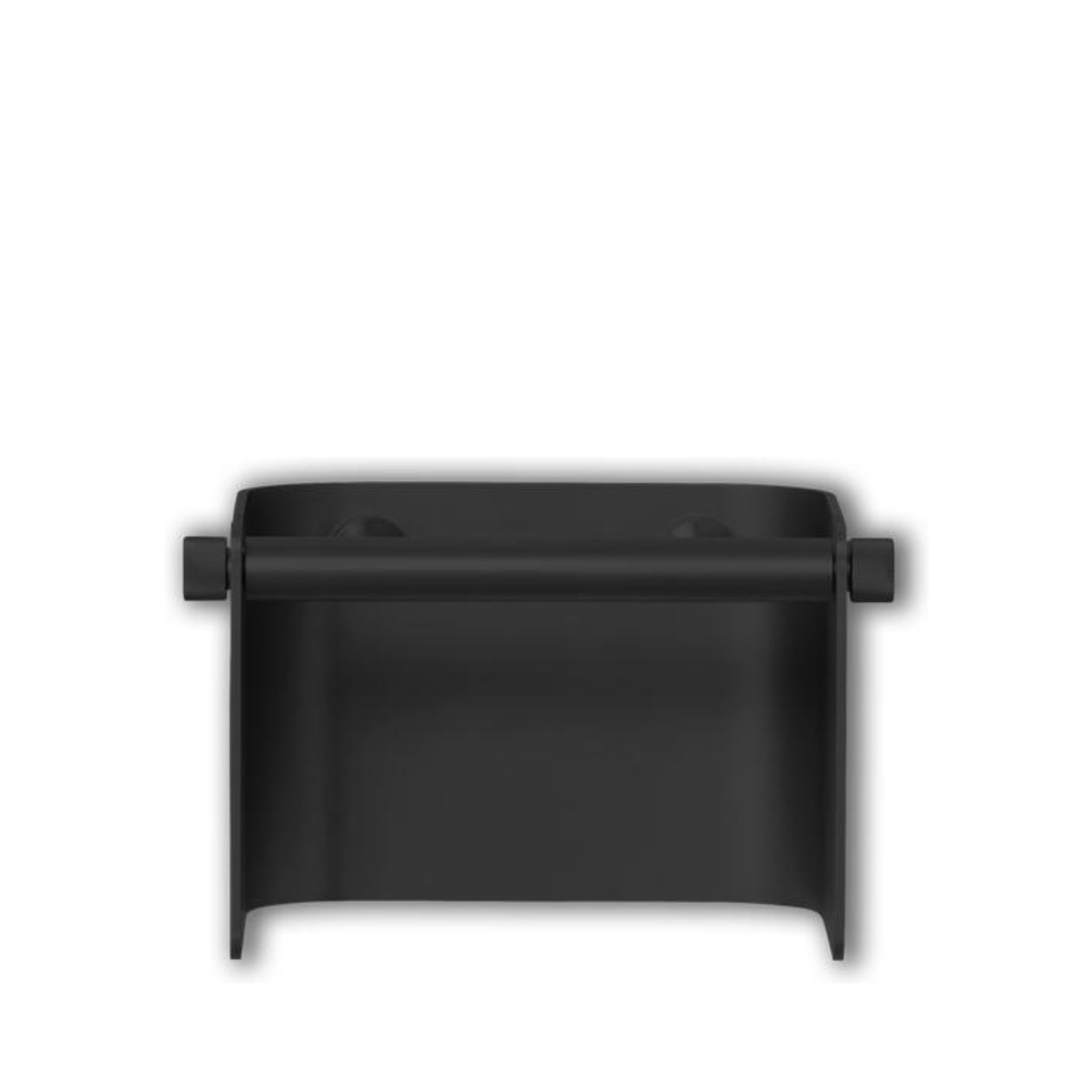 Form & Refine Arc Wall-Mounted Toilet Roll Holder — Black Steel, Knurled