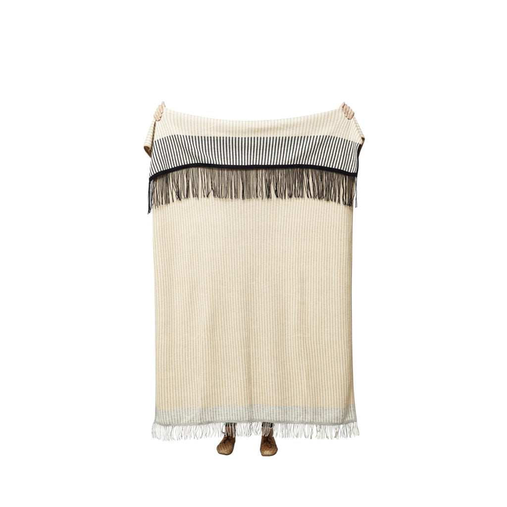 Aymara 130x190 cm Pure Alpaca Plaid — Nordic Luxury Dark Blue/Light Grey