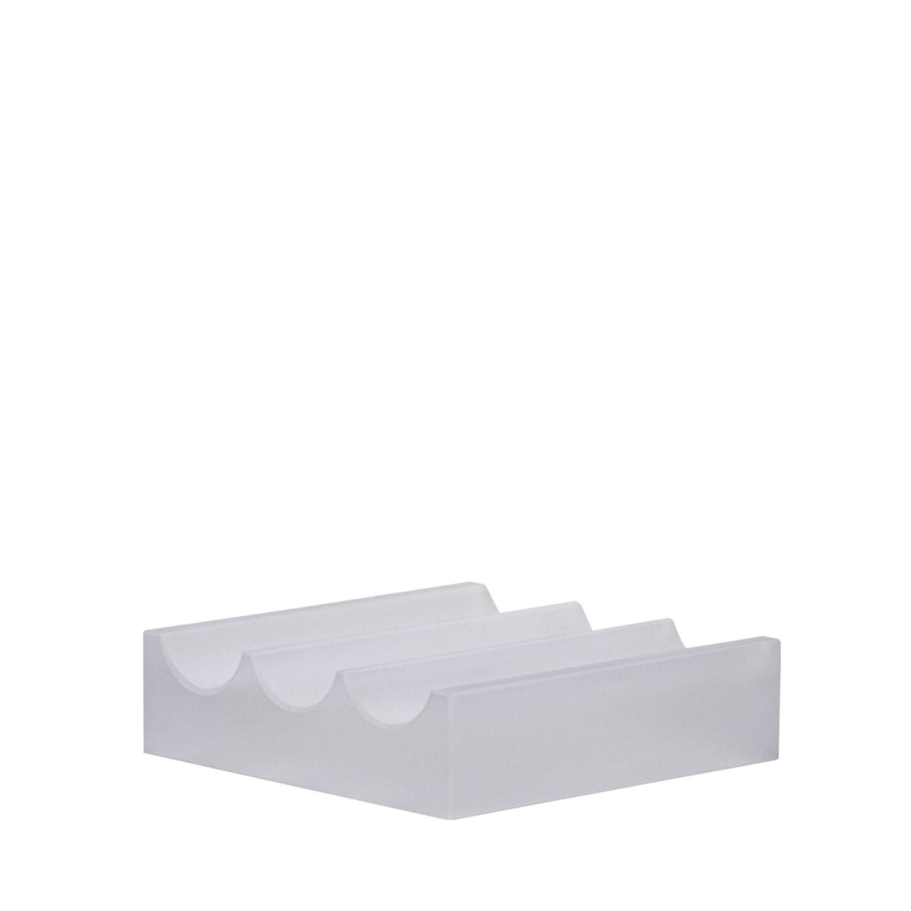 Hübsch Wave Desk Organizer Crystal Frosted Glass