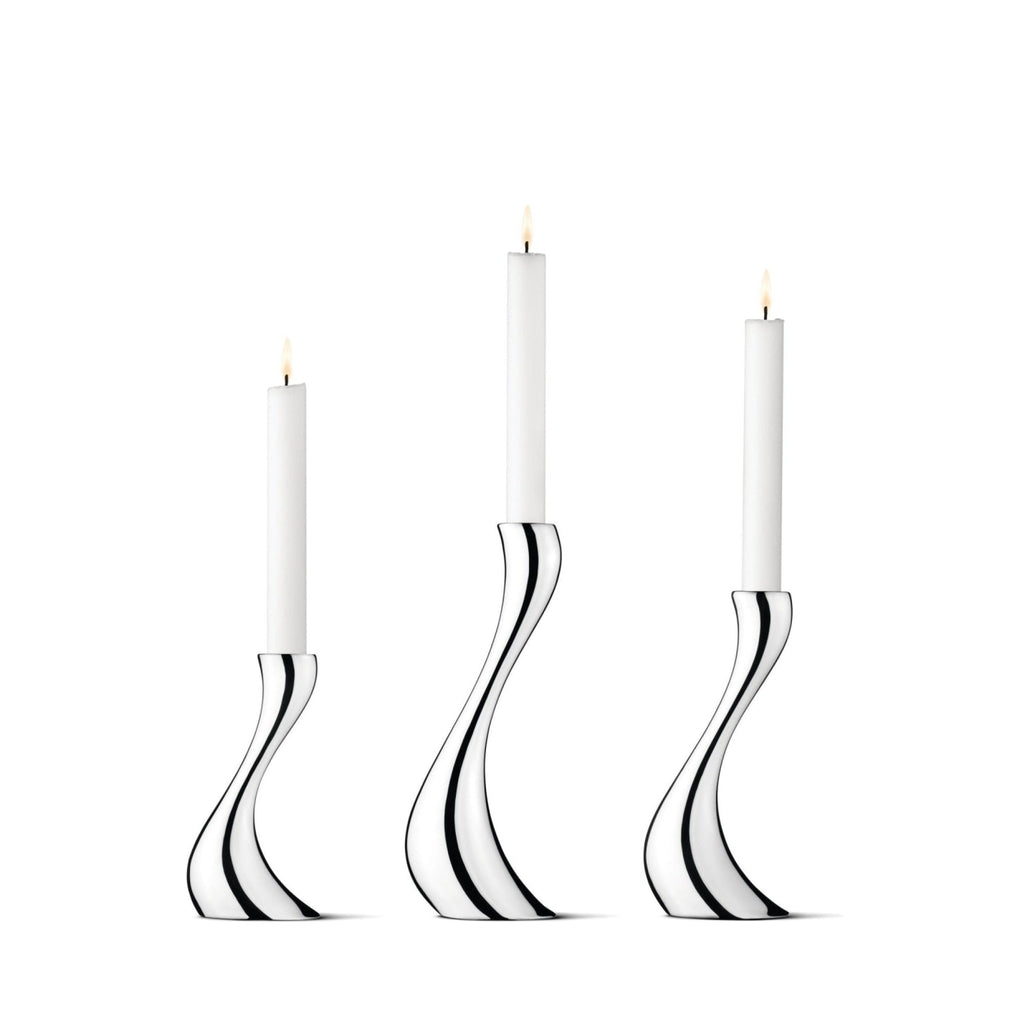 Georg Jensen Cobra Candle Holder Silver, 3 Piece Set