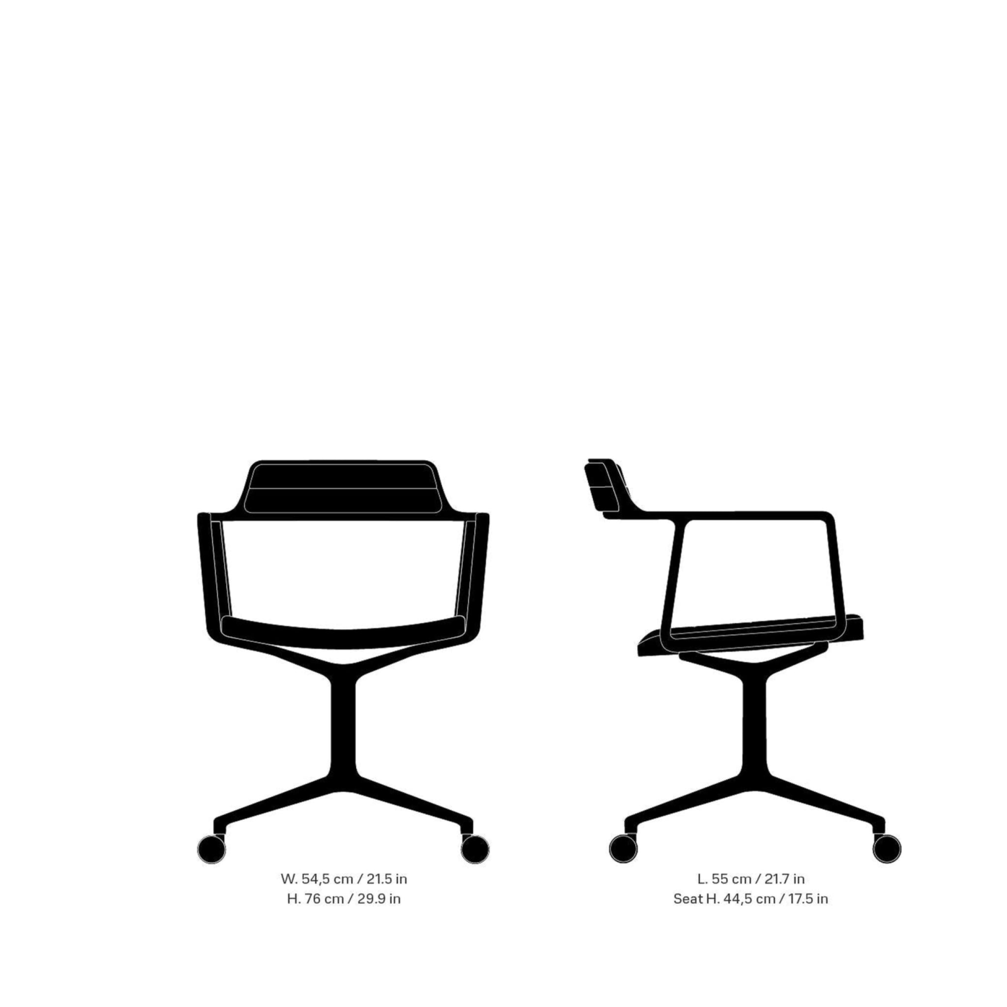 Vipp 452 Swivel Chair With Castors, Brown