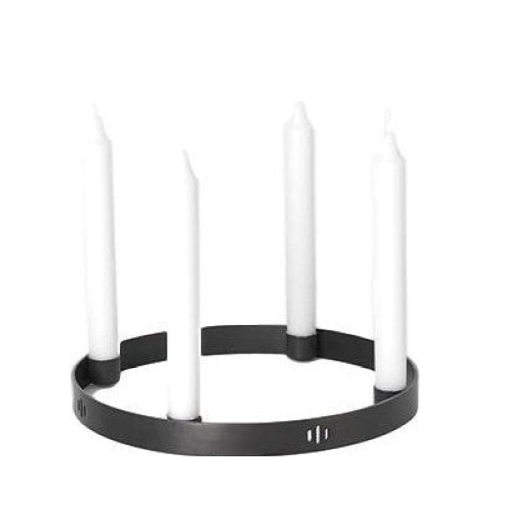 Ferm Living Circle Candle Holder Black, ø 25