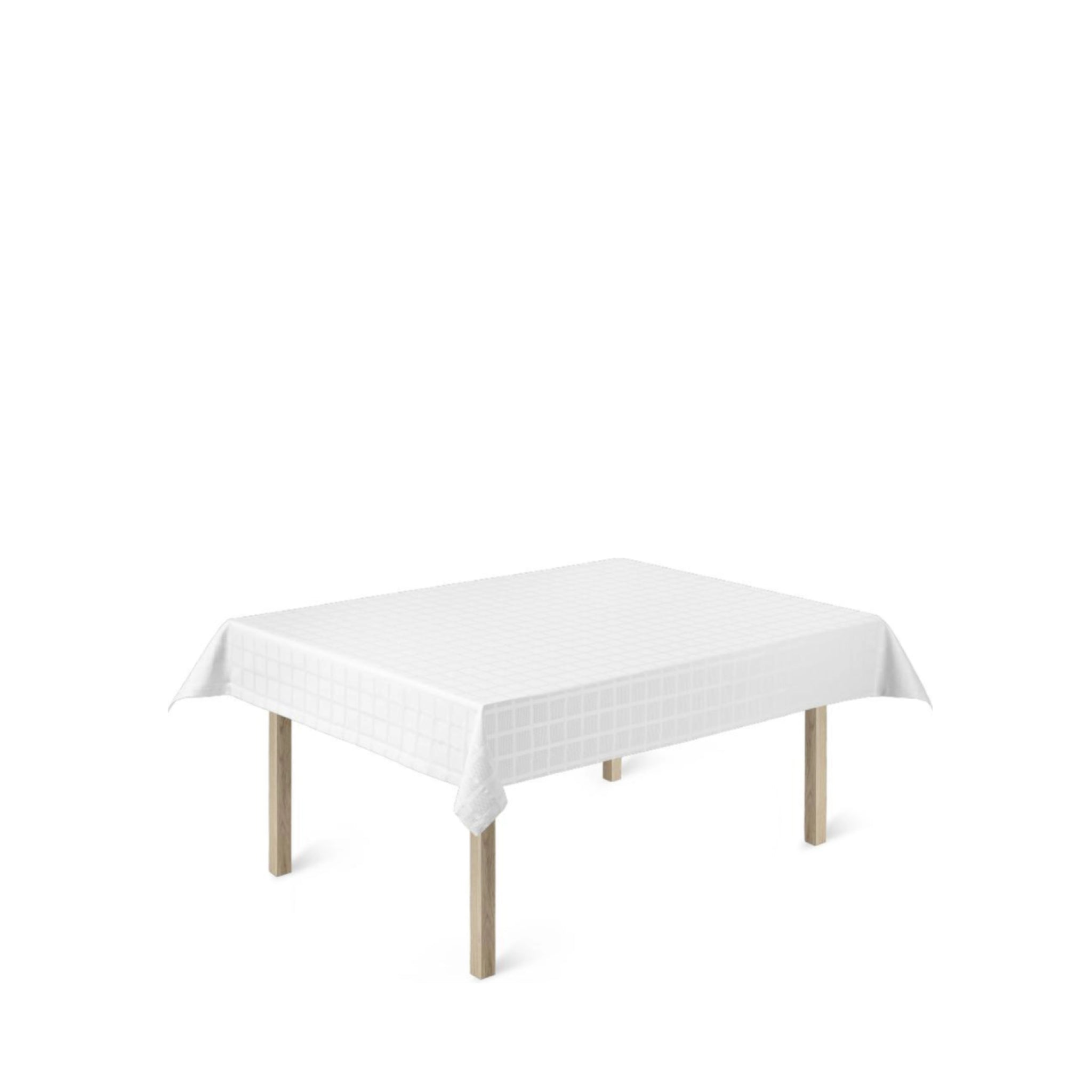 Juna Brick Damascus Tablecloth White, 150x220 Cm