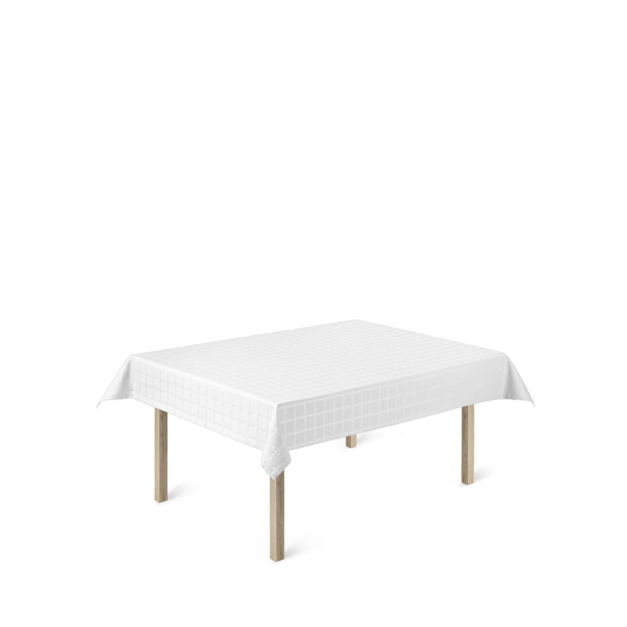 Juna Brick Damascus Tablecloth White, 150x220 Cm