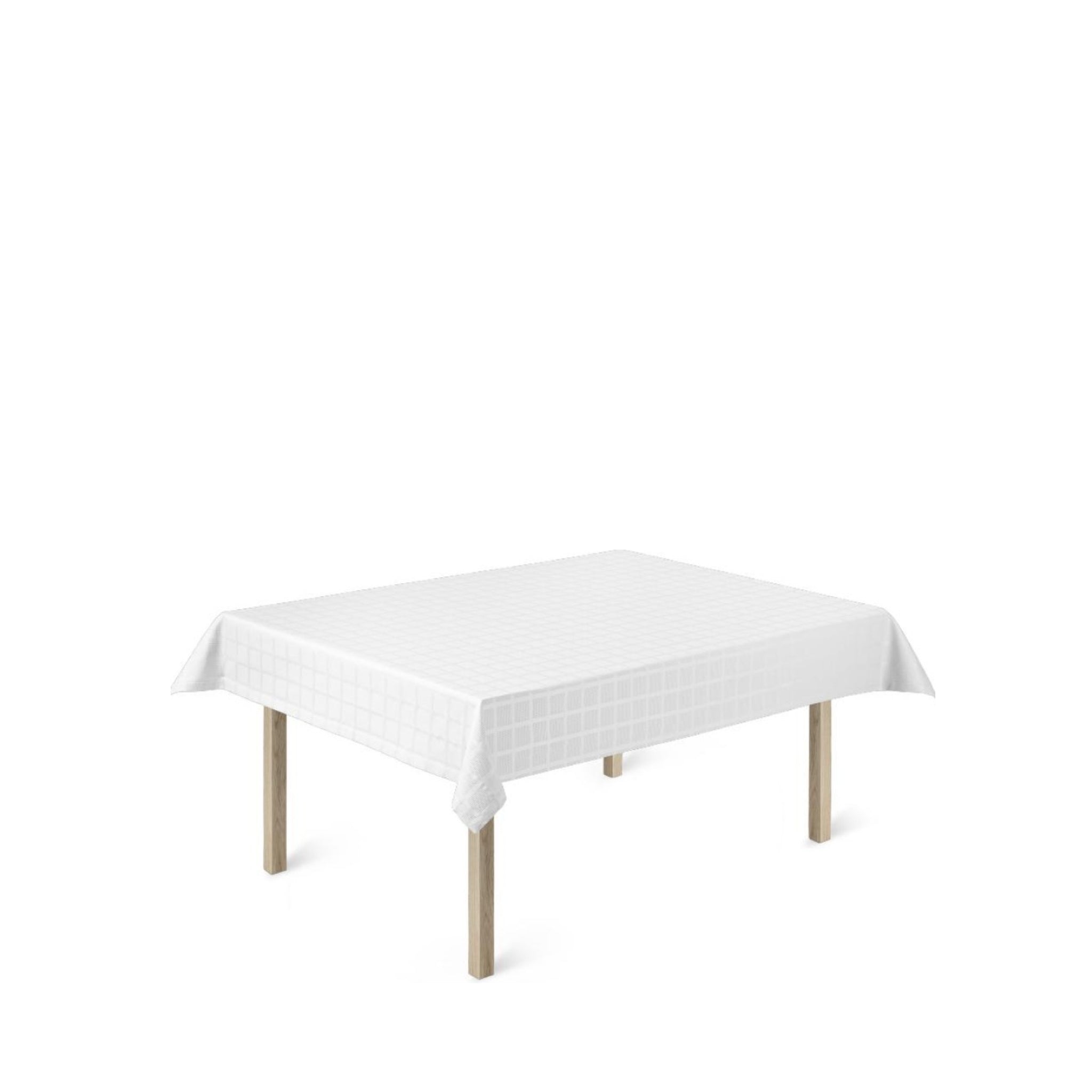 Juna Brick Damascus Tablecloth White, 150x220 Cm